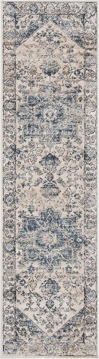 imageMartha Stewart x SAFAVIEH Area Rug Collection 8 x 10 Ivory amp Blue NonShedding amp Easy Cleaning Ideal for Living Room Bedroom Office Dining Space MSR868AIvoryBlue