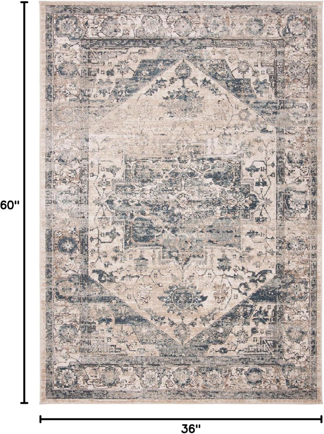 imageMartha Stewart x SAFAVIEH Area Rug Collection 8 x 10 Ivory amp Blue NonShedding amp Easy Cleaning Ideal for Living Room Bedroom Office Dining Space MSR868AIvoryBlue