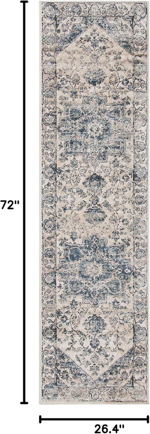 imageMartha Stewart x SAFAVIEH Area Rug Collection 8 x 10 Ivory amp Blue NonShedding amp Easy Cleaning Ideal for Living Room Bedroom Office Dining Space MSR868AIvoryBlue