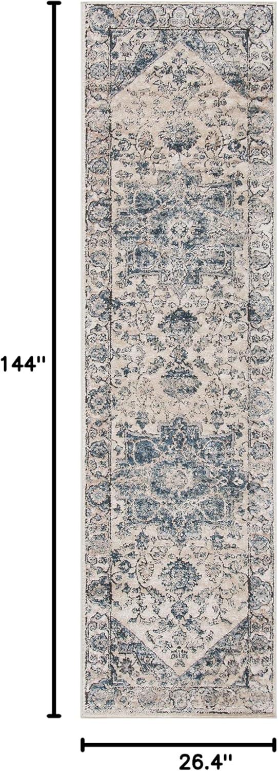 imageMartha Stewart x SAFAVIEH Area Rug Collection 8 x 10 Ivory amp Blue NonShedding amp Easy Cleaning Ideal for Living Room Bedroom Office Dining Space MSR868AIvoryBlue