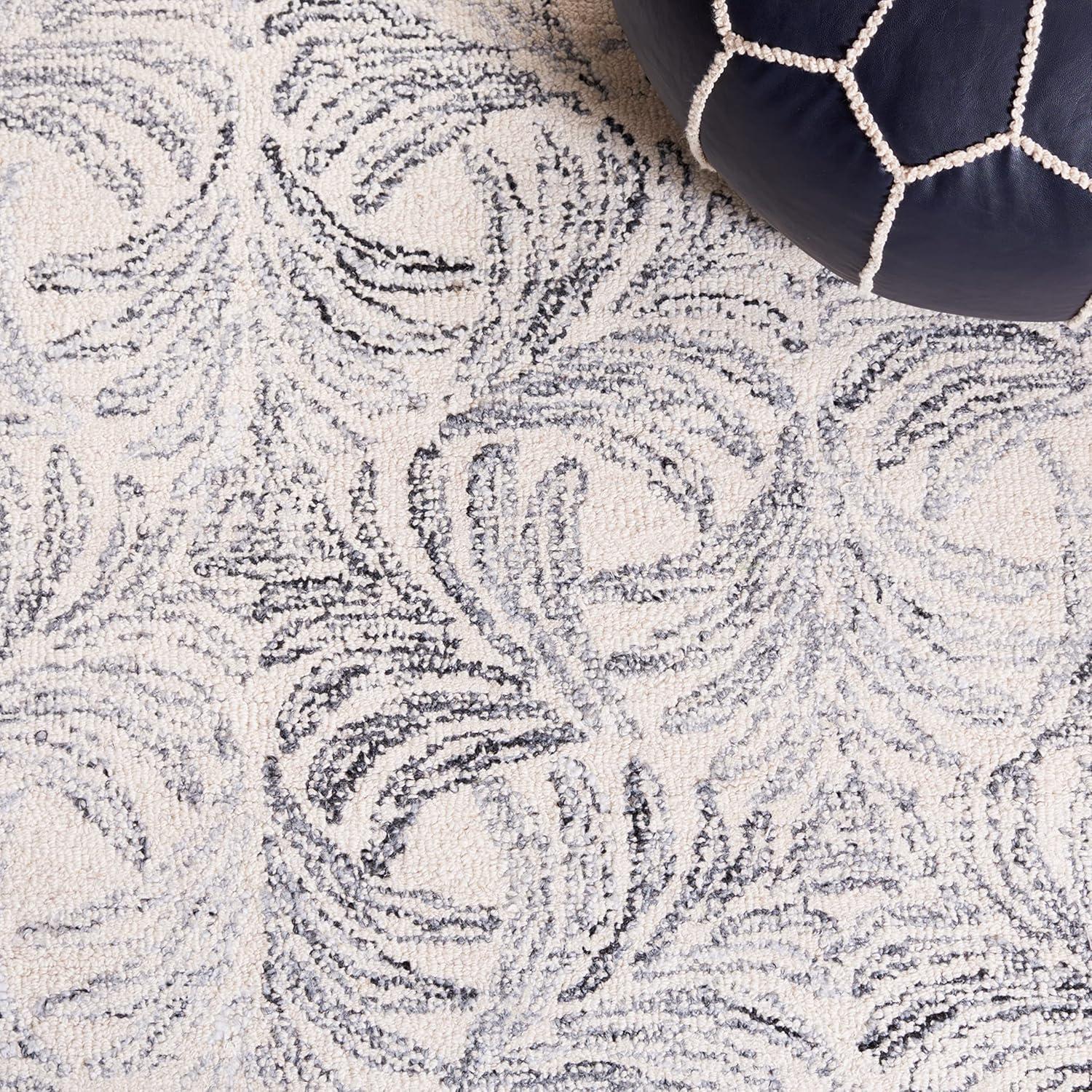 imageMartha Stewart x SAFAVIEH Area Rug Collection 8 x 10 Ivory amp Grey Handmade Wool Ideal for Living Room Bedroom Office Dining Space MSR3528F