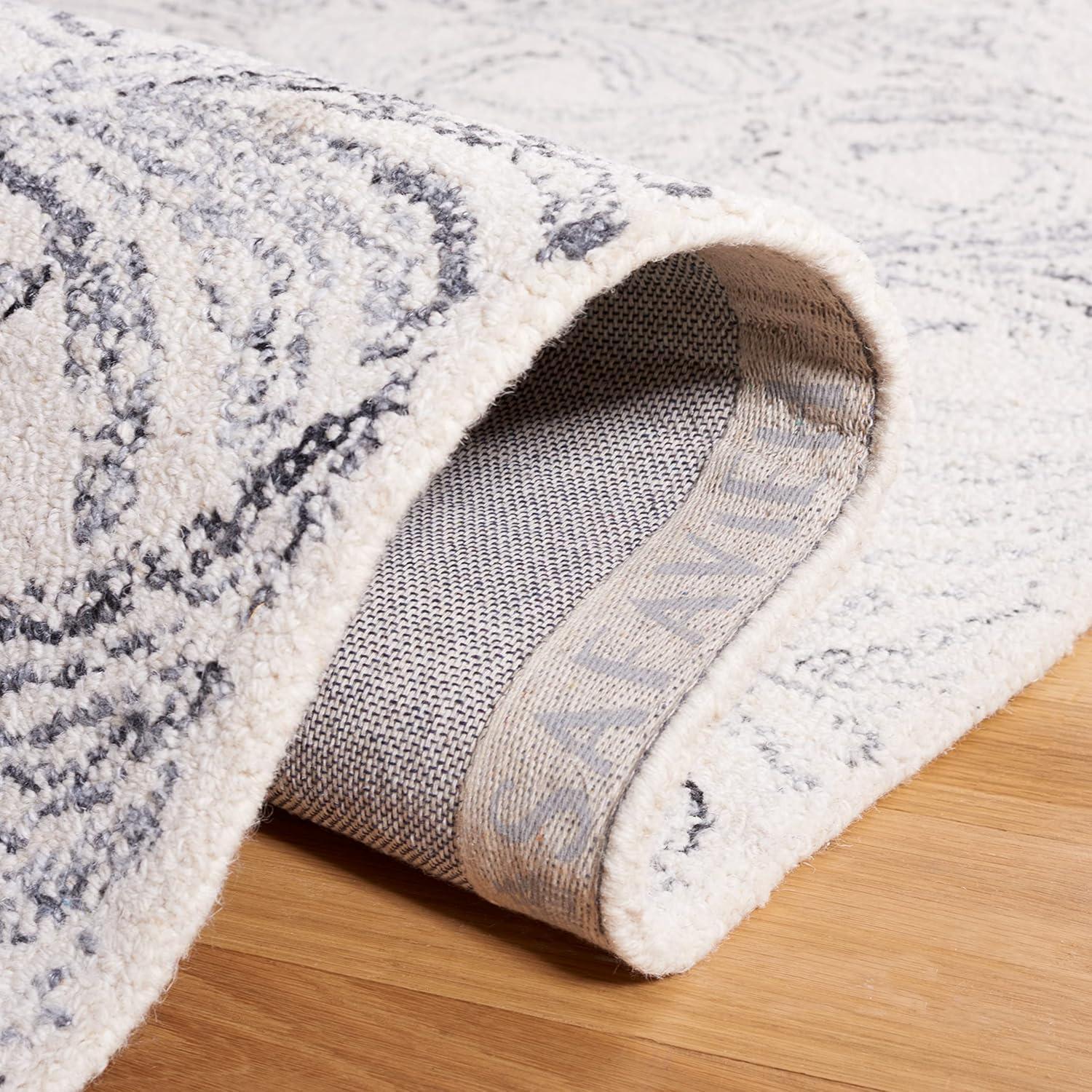 imageMartha Stewart x SAFAVIEH Area Rug Collection 8 x 10 Ivory amp Grey Handmade Wool Ideal for Living Room Bedroom Office Dining Space MSR3528F