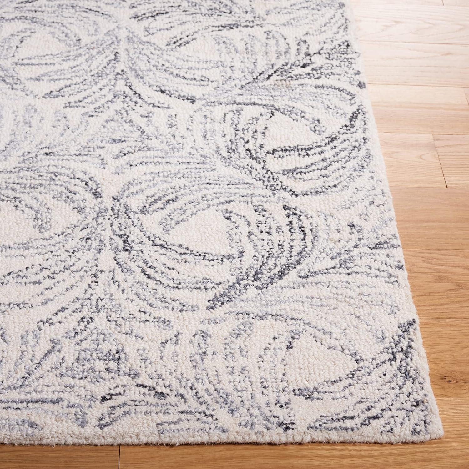 imageMartha Stewart x SAFAVIEH Area Rug Collection 8 x 10 Ivory amp Grey Handmade Wool Ideal for Living Room Bedroom Office Dining Space MSR3528F