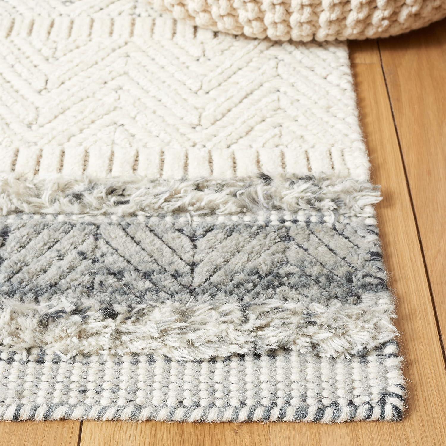imageMartha Stewart x SAFAVIEH Area Rug Collection 8 x 10 Ivory amp Grey Handmade Wool Ideal for Living Room Bedroom Office Dining Space MSR9601AIvoryGrey