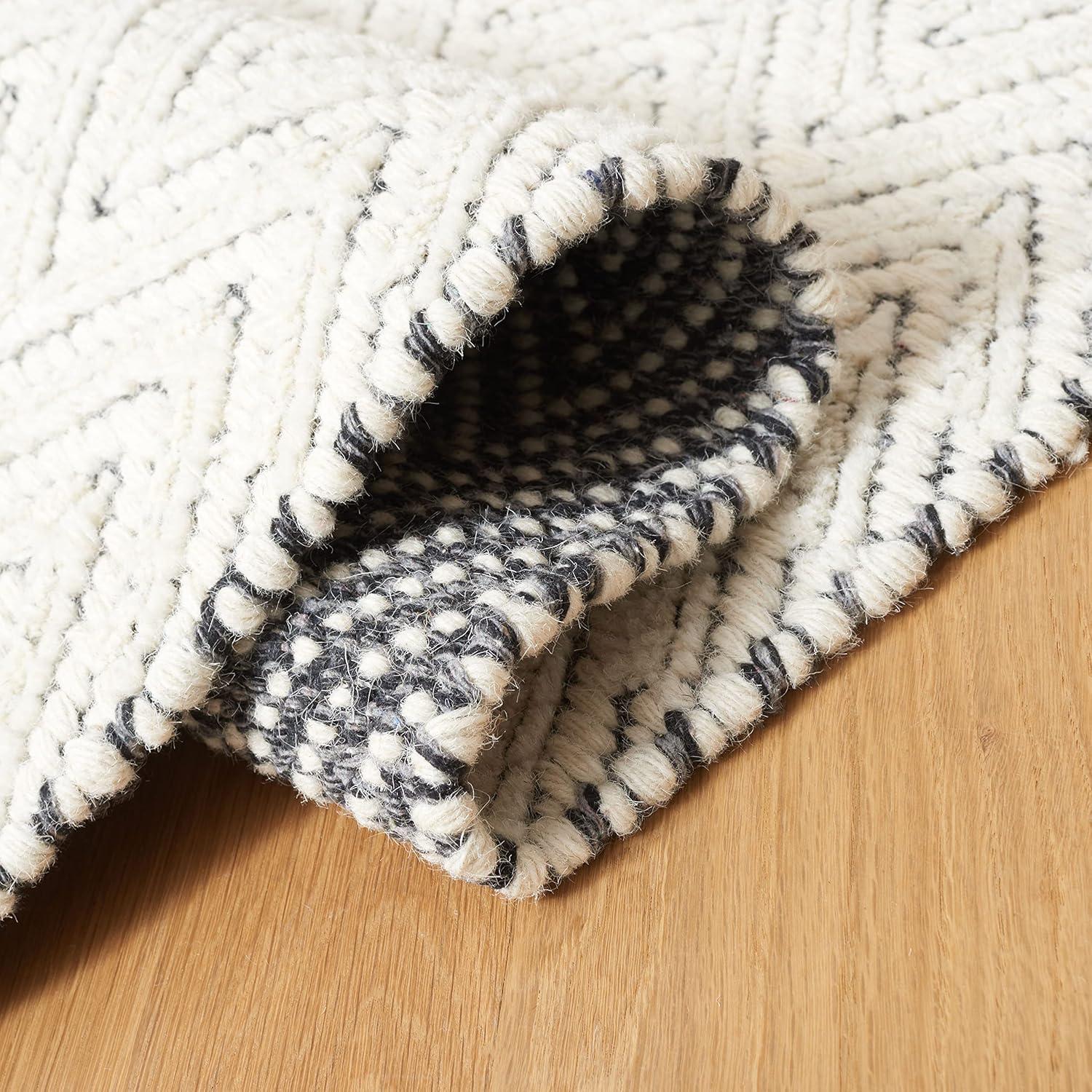 imageMartha Stewart x SAFAVIEH Area Rug Collection 8 x 10 Ivory amp Grey Handmade Wool Ideal for Living Room Bedroom Office Dining Space MSR9601AIvoryGrey