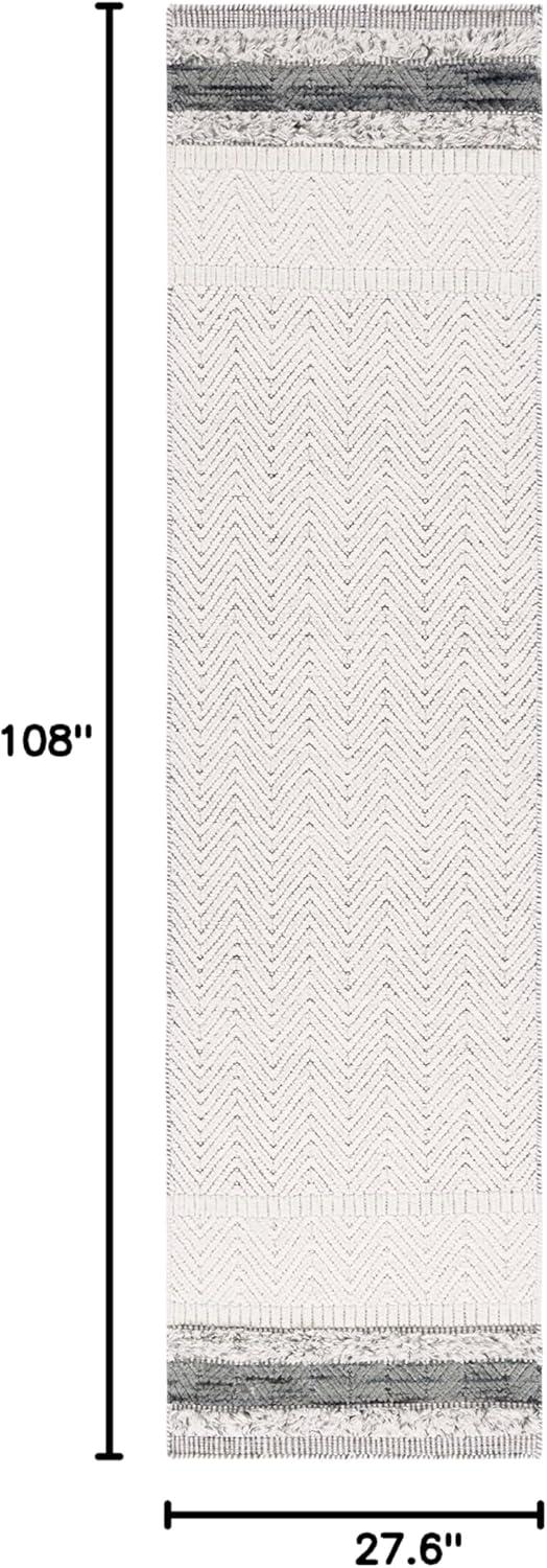 imageMartha Stewart x SAFAVIEH Area Rug Collection 8 x 10 Ivory amp Grey Handmade Wool Ideal for Living Room Bedroom Office Dining Space MSR9601AIvoryGrey