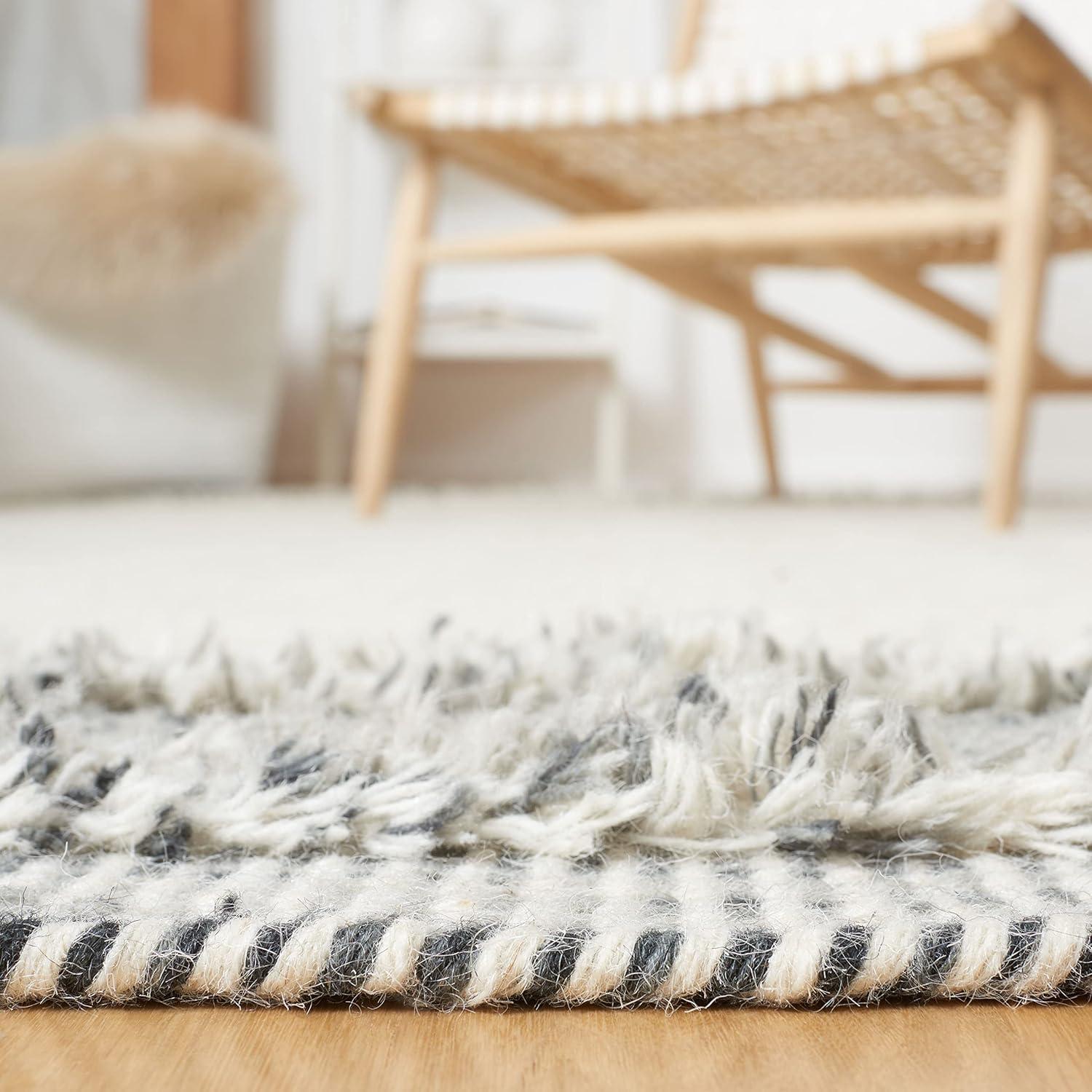 imageMartha Stewart x SAFAVIEH Area Rug Collection 8 x 10 Ivory amp Grey Handmade Wool Ideal for Living Room Bedroom Office Dining Space MSR9601AIvoryGrey