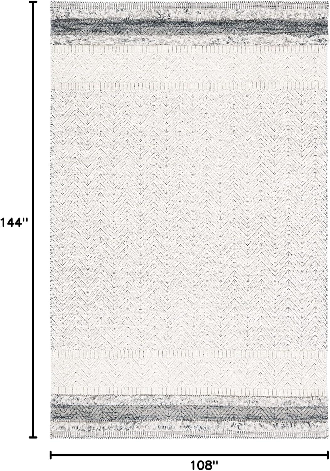 imageMartha Stewart x SAFAVIEH Area Rug Collection 8 x 10 Ivory amp Grey Handmade Wool Ideal for Living Room Bedroom Office Dining Space MSR9601AIvoryGrey