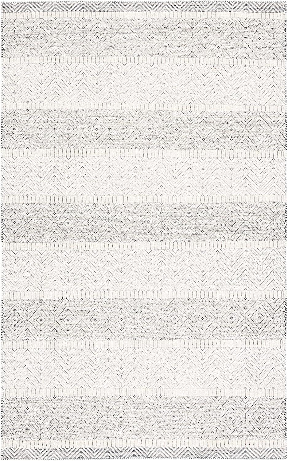 imageMartha Stewart x SAFAVIEH Area Rug Collection 8 x 10 Ivory amp Grey Handmade Wool Ideal for Living Room Bedroom Office Dining Space MSR9606AIvoryGrey