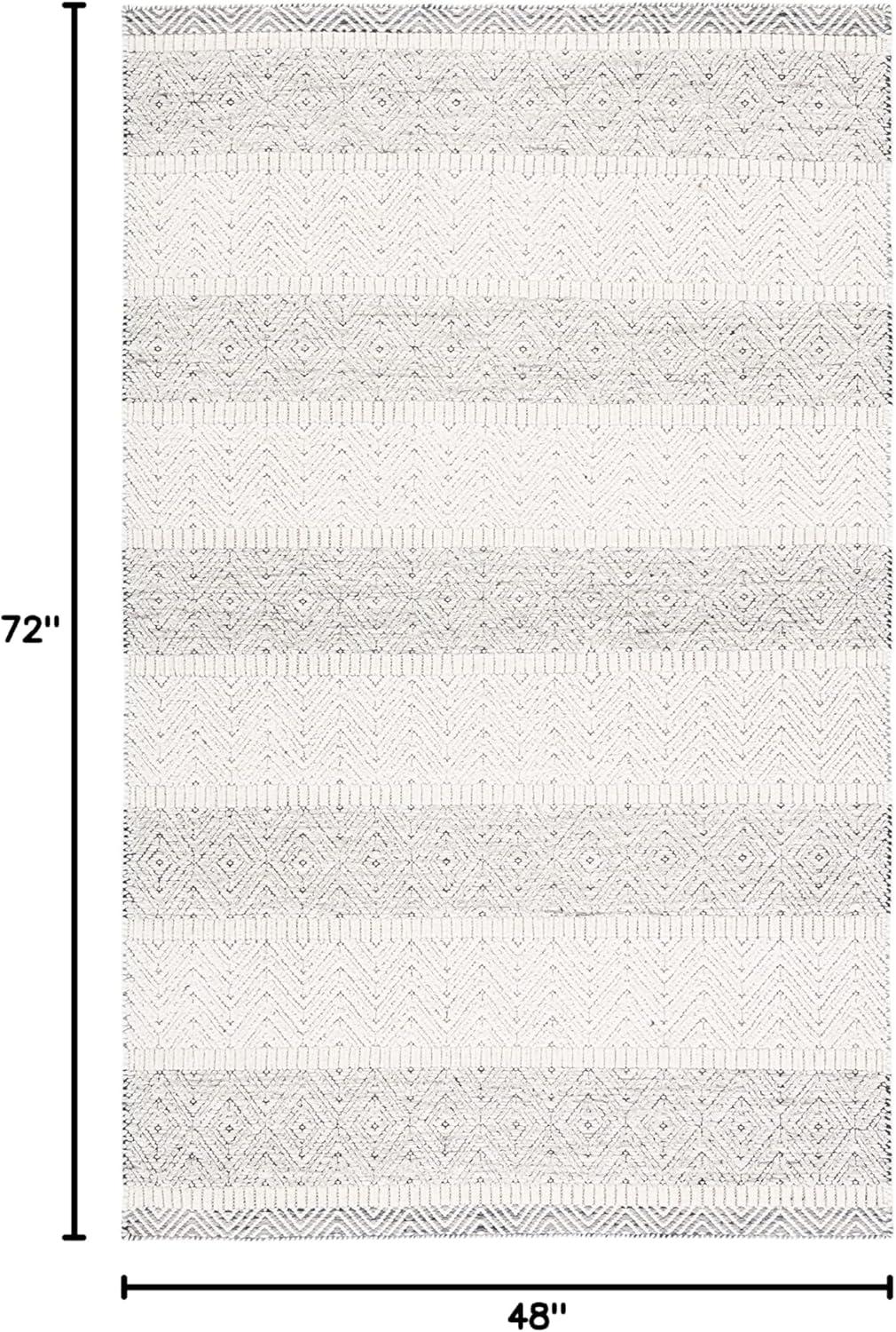 imageMartha Stewart x SAFAVIEH Area Rug Collection 8 x 10 Ivory amp Grey Handmade Wool Ideal for Living Room Bedroom Office Dining Space MSR9606AIvoryGrey