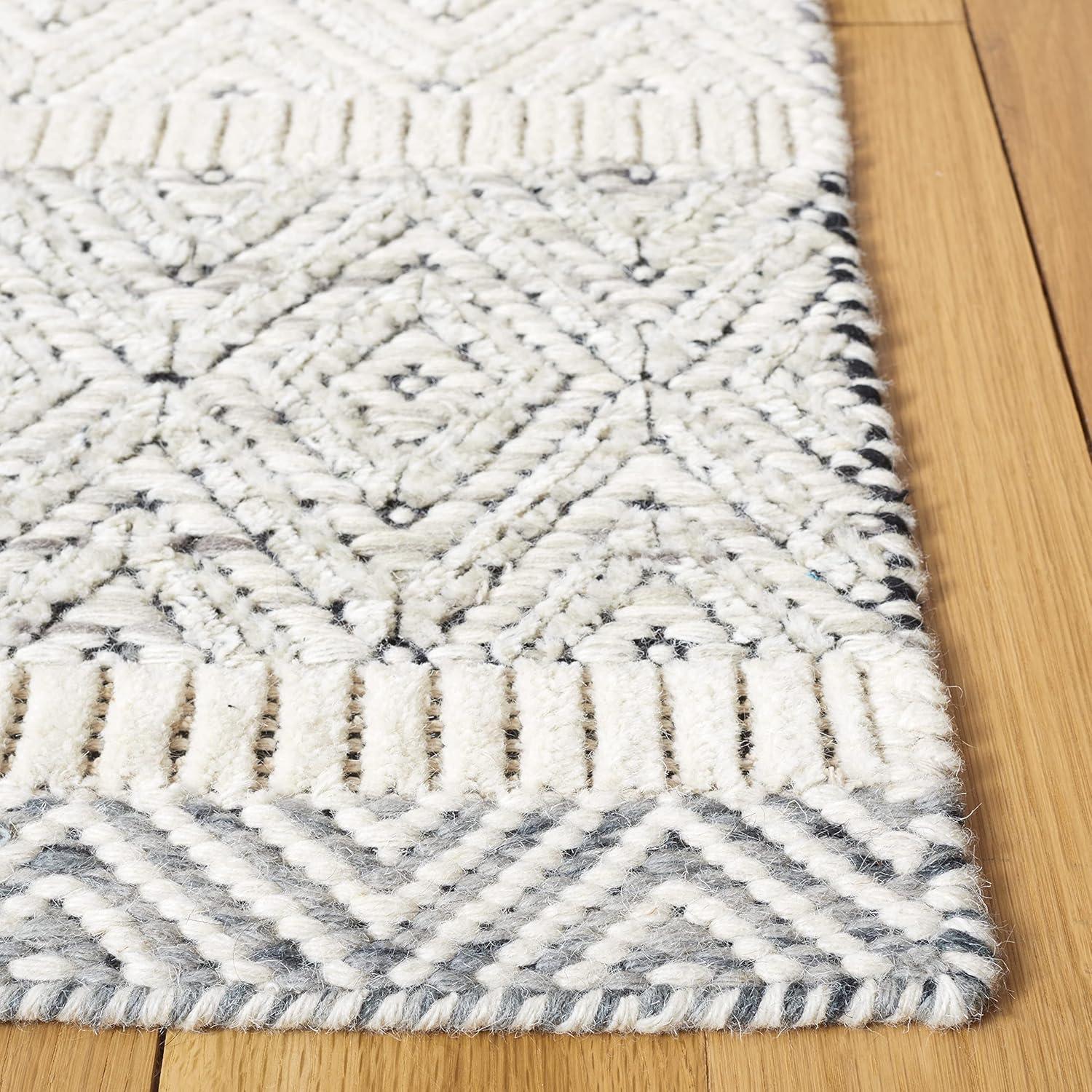 imageMartha Stewart x SAFAVIEH Area Rug Collection 8 x 10 Ivory amp Grey Handmade Wool Ideal for Living Room Bedroom Office Dining Space MSR9606AIvoryGrey
