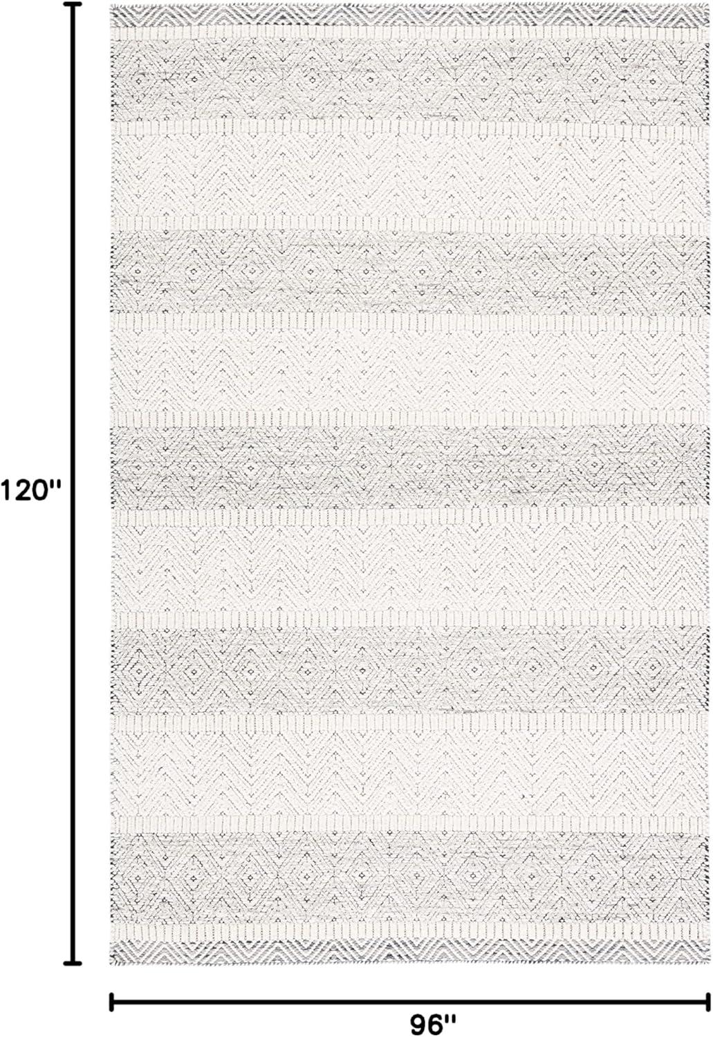 imageMartha Stewart x SAFAVIEH Area Rug Collection 8 x 10 Ivory amp Grey Handmade Wool Ideal for Living Room Bedroom Office Dining Space MSR9606AIvoryGrey
