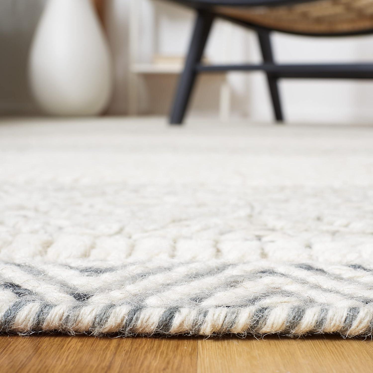 imageMartha Stewart x SAFAVIEH Area Rug Collection 8 x 10 Ivory amp Grey Handmade Wool Ideal for Living Room Bedroom Office Dining Space MSR9606AIvoryGrey