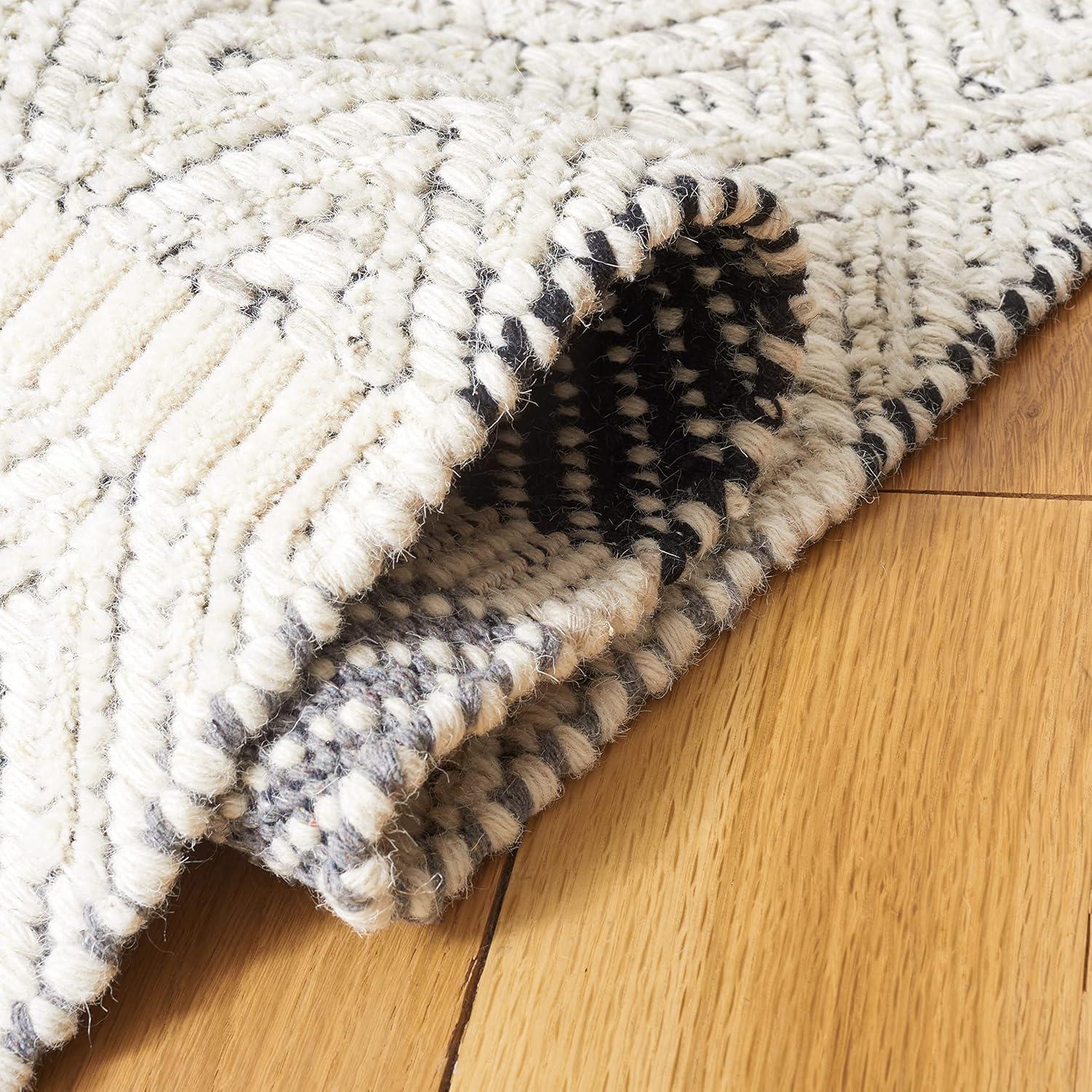 imageMartha Stewart x SAFAVIEH Area Rug Collection 8 x 10 Ivory amp Grey Handmade Wool Ideal for Living Room Bedroom Office Dining Space MSR9606AIvoryGrey