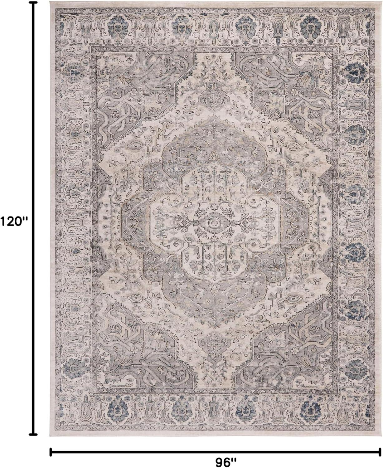imageMartha Stewart x SAFAVIEH Area Rug Collection 8 x 10 Ivory amp Grey NonShedding amp Easy Cleaning Ideal for Living Room Bedroom Office Dining Space MSR867AIvoryGrey