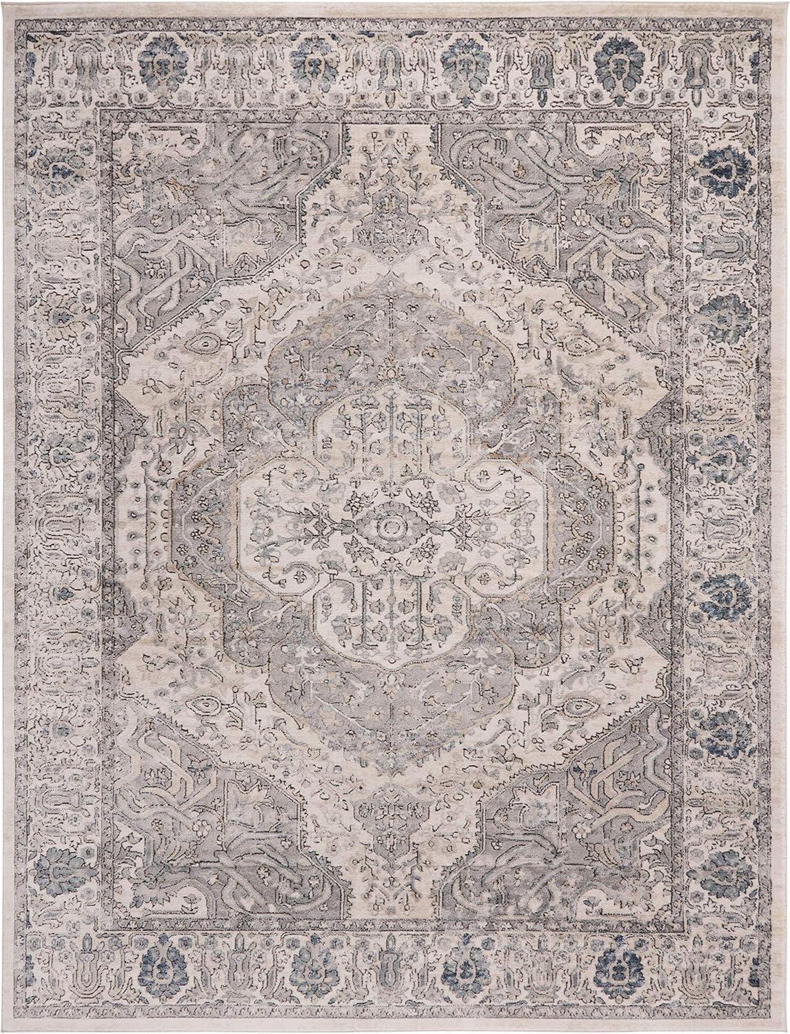 imageMartha Stewart x SAFAVIEH Area Rug Collection 8 x 10 Ivory amp Grey NonShedding amp Easy Cleaning Ideal for Living Room Bedroom Office Dining Space MSR867AIvoryGrey