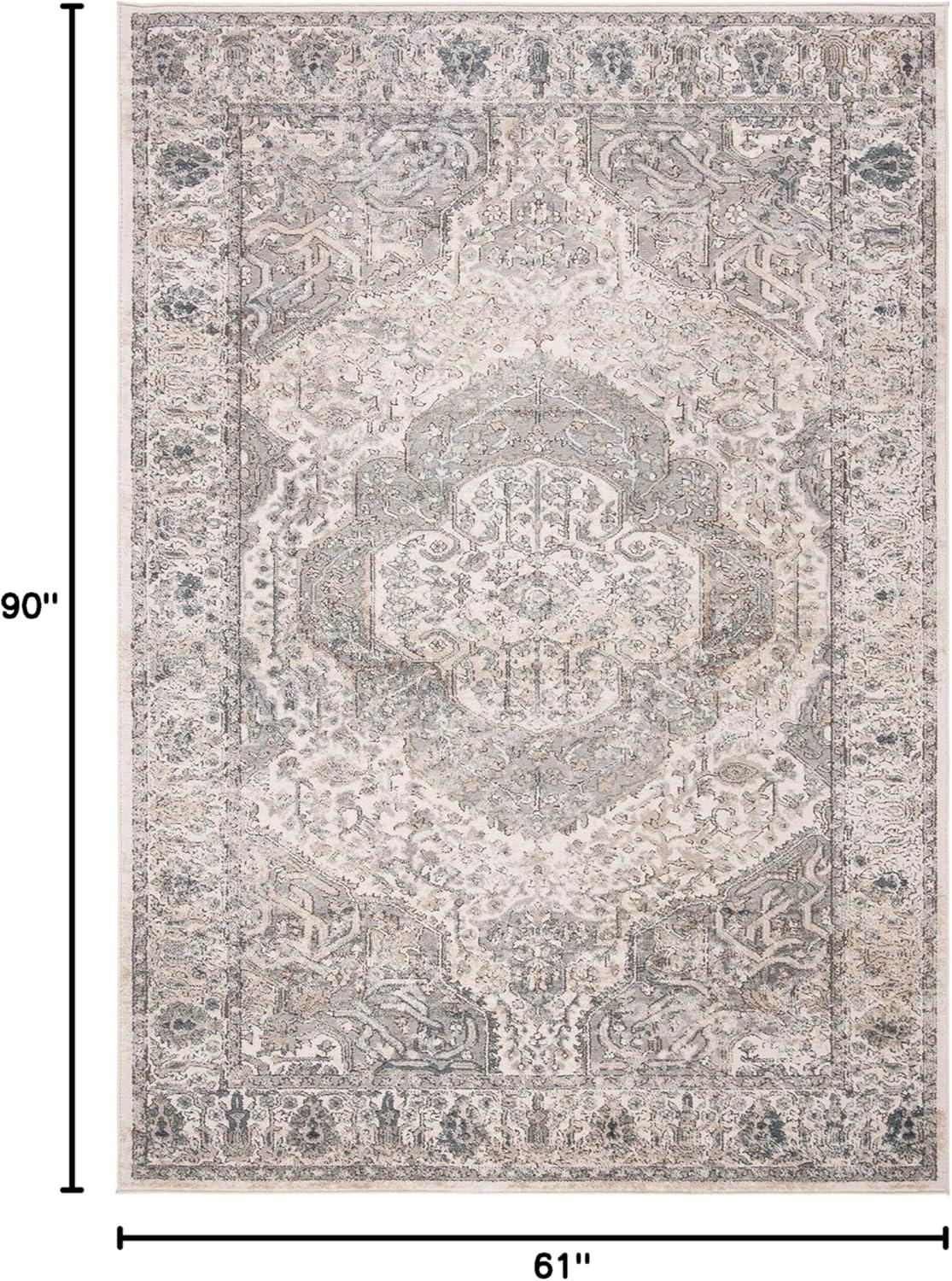 imageMartha Stewart x SAFAVIEH Area Rug Collection 8 x 10 Ivory amp Grey NonShedding amp Easy Cleaning Ideal for Living Room Bedroom Office Dining Space MSR867AIvoryGrey