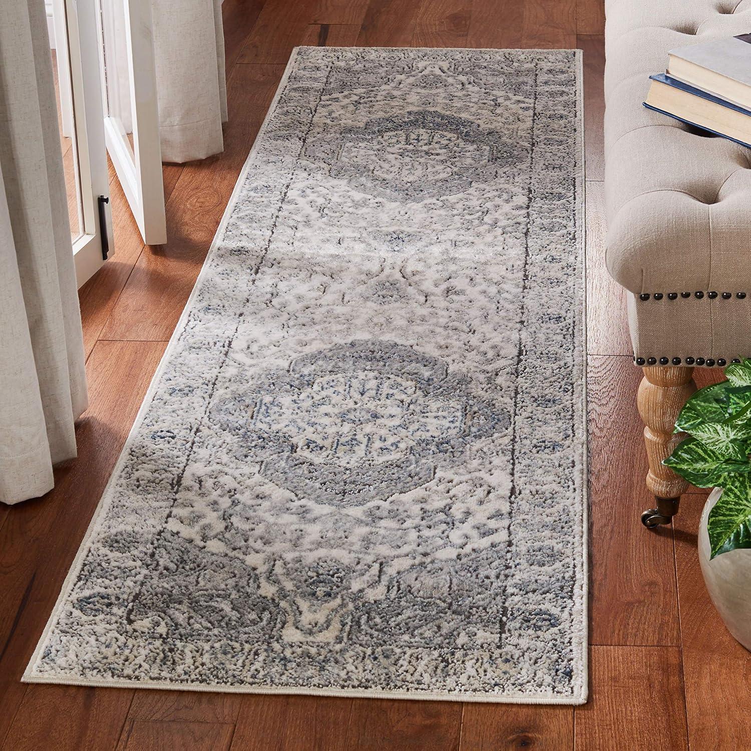 imageMartha Stewart x SAFAVIEH Area Rug Collection 8 x 10 Ivory amp Grey NonShedding amp Easy Cleaning Ideal for Living Room Bedroom Office Dining Space MSR867AIvoryGrey