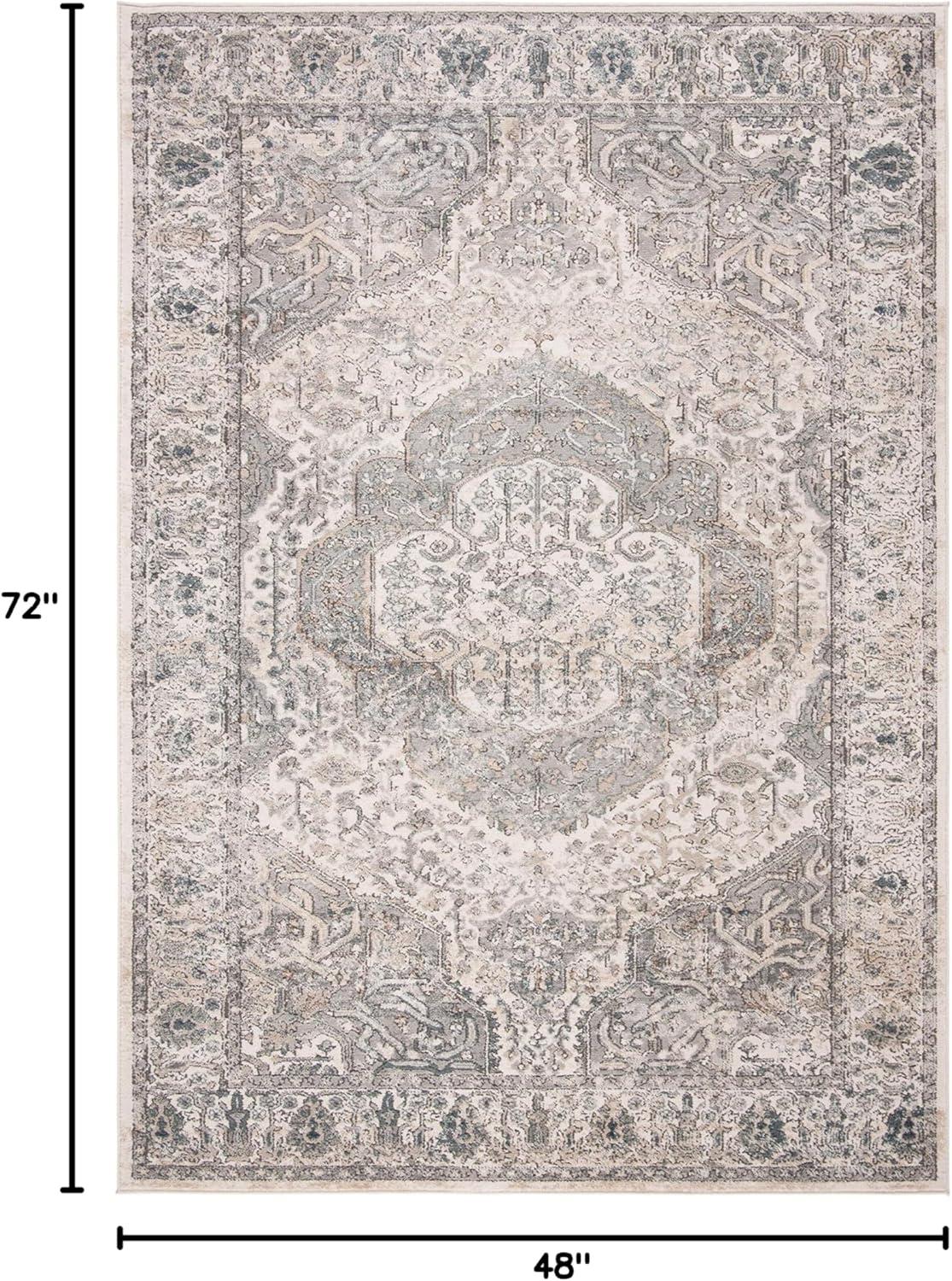 imageMartha Stewart x SAFAVIEH Area Rug Collection 8 x 10 Ivory amp Grey NonShedding amp Easy Cleaning Ideal for Living Room Bedroom Office Dining Space MSR867AIvoryGrey