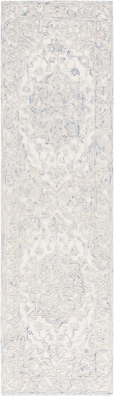imageMartha Stewart x SAFAVIEH Area Rug Collection 8 x 10 Ivory amp Natural Handmade Wool Ideal for Living Room Bedroom Office Dining Space MSR3532AIvoryBlue