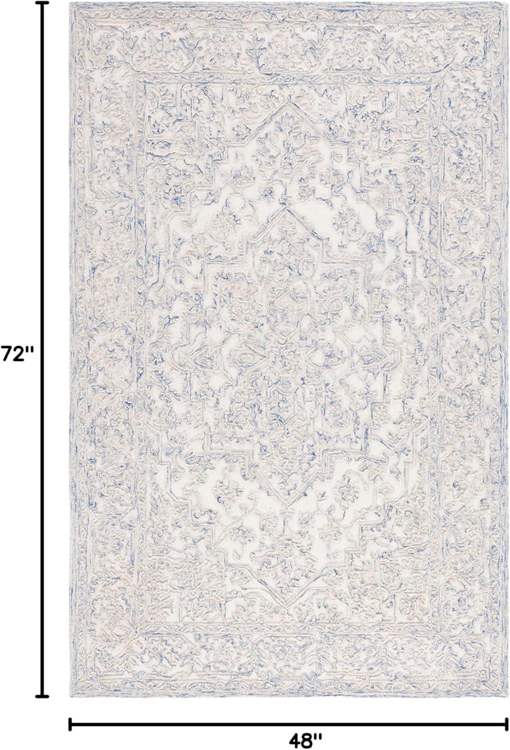 imageMartha Stewart x SAFAVIEH Area Rug Collection 8 x 10 Ivory amp Natural Handmade Wool Ideal for Living Room Bedroom Office Dining Space MSR3532AIvoryBlue