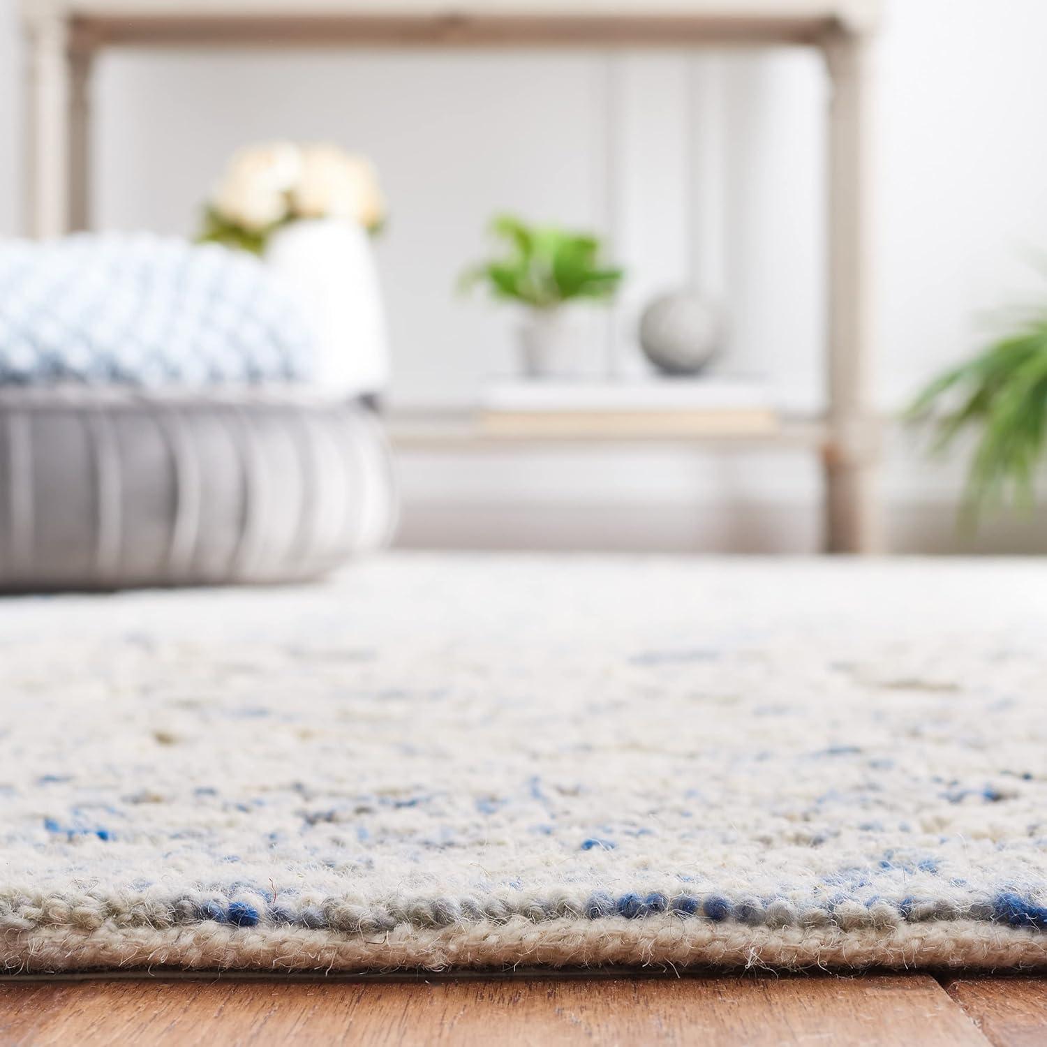 imageMartha Stewart x SAFAVIEH Area Rug Collection 8 x 10 Ivory amp Natural Handmade Wool Ideal for Living Room Bedroom Office Dining Space MSR3532AIvoryBlue
