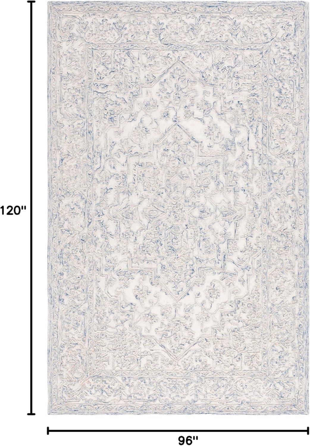 imageMartha Stewart x SAFAVIEH Area Rug Collection 8 x 10 Ivory amp Natural Handmade Wool Ideal for Living Room Bedroom Office Dining Space MSR3532AIvoryBlue