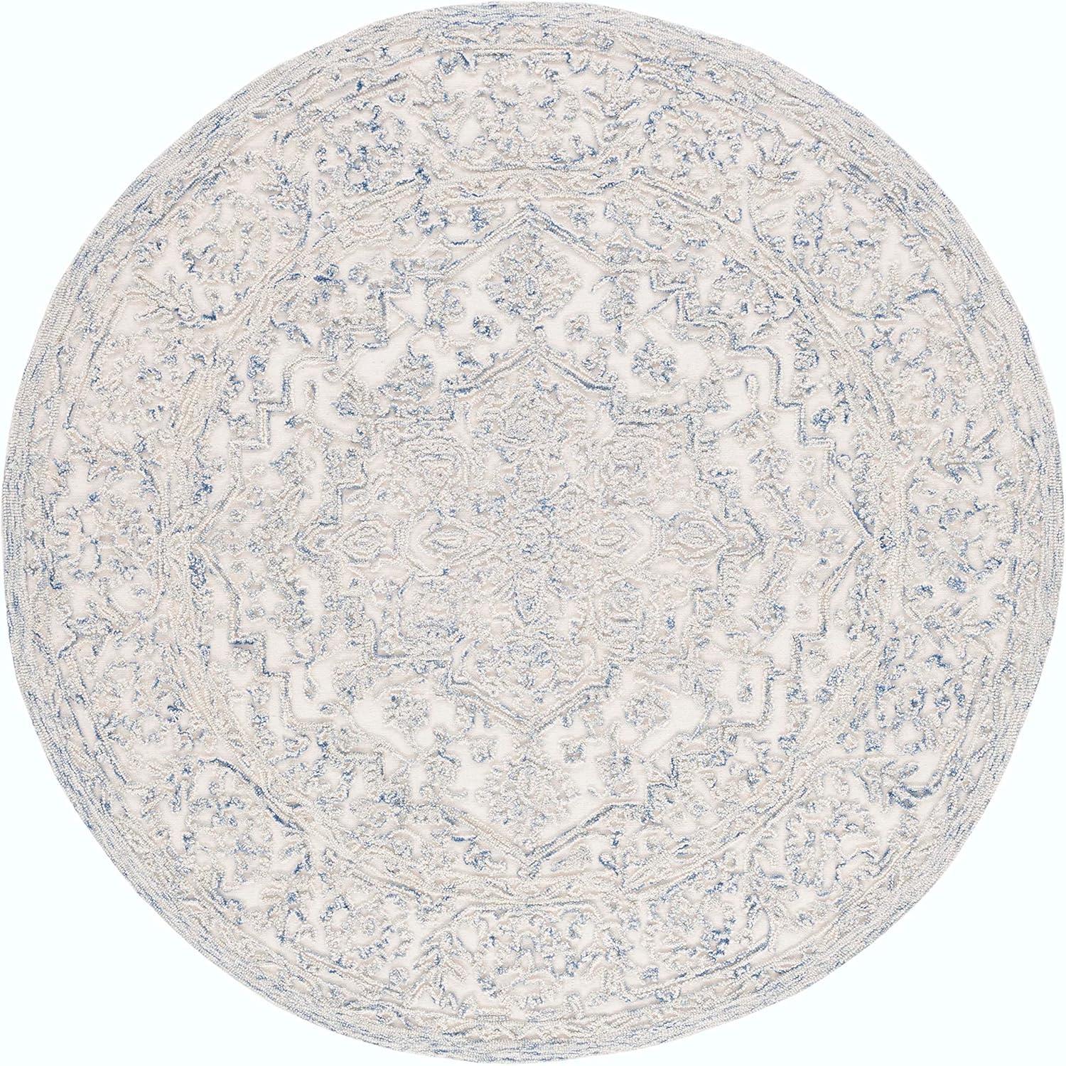 imageMartha Stewart x SAFAVIEH Area Rug Collection 8 x 10 Ivory amp Natural Handmade Wool Ideal for Living Room Bedroom Office Dining Space MSR3532AIvoryBlue