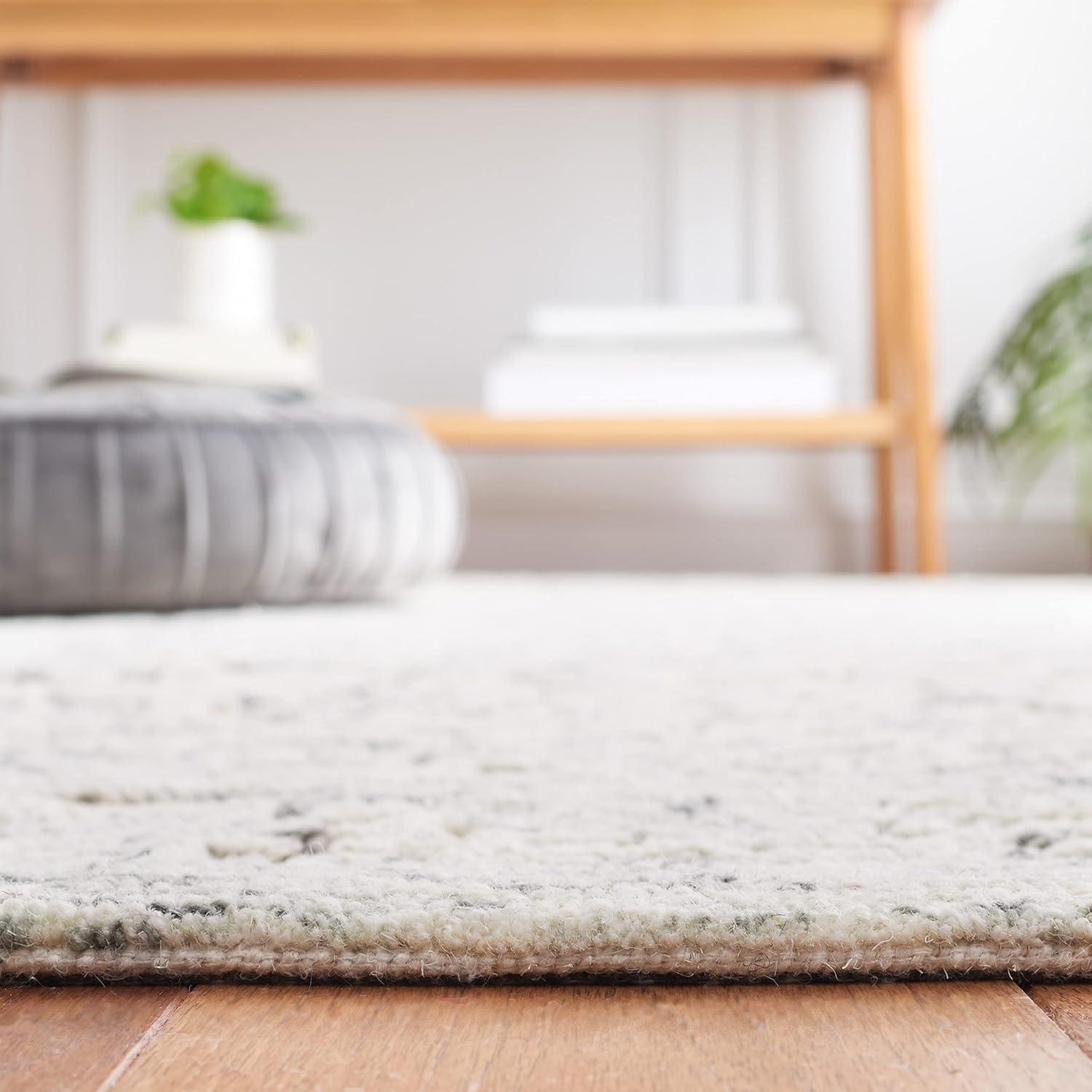 imageMartha Stewart x SAFAVIEH Area Rug Collection 8 x 10 Ivory amp Natural Handmade Wool Ideal for Living Room Bedroom Office Dining Space MSR3532AIvoryCharcoal