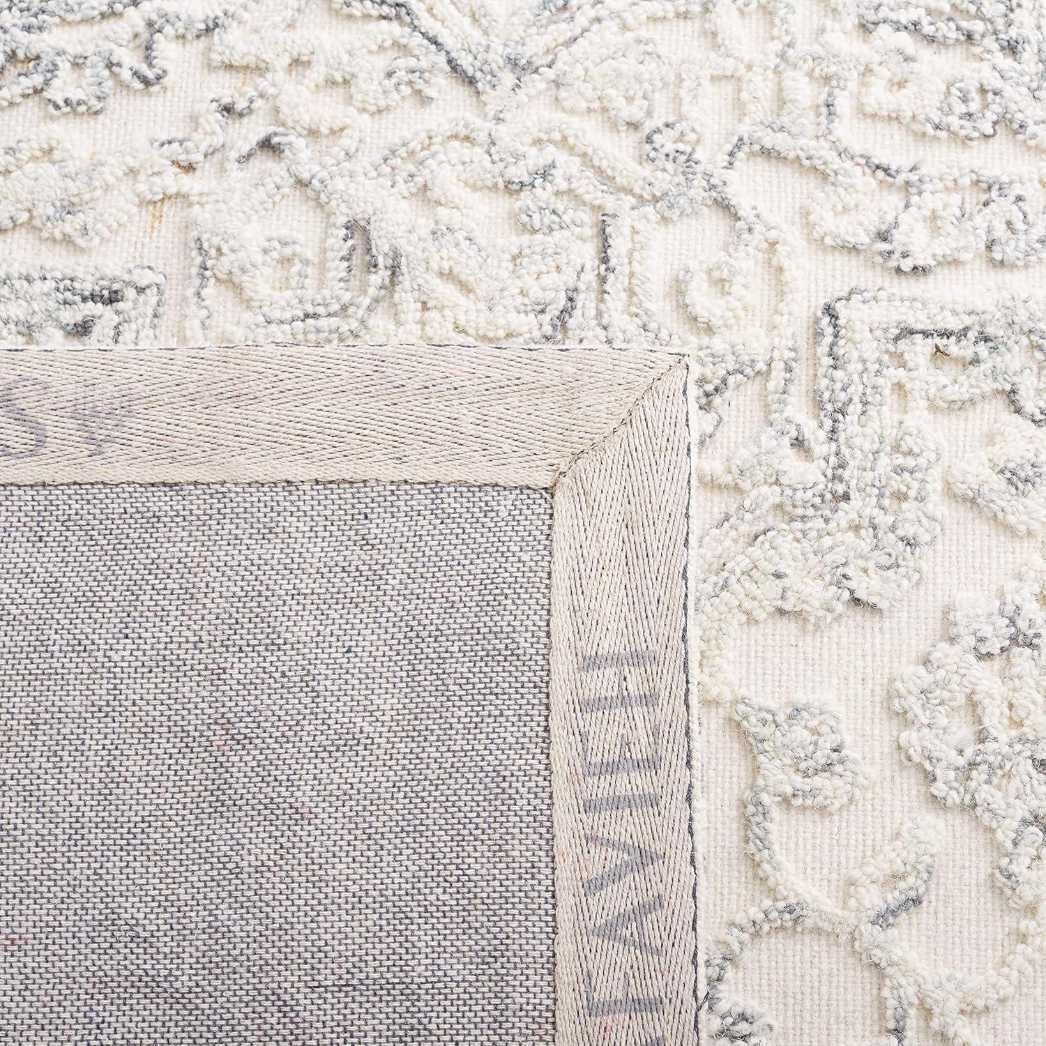 imageMartha Stewart x SAFAVIEH Area Rug Collection 8 x 10 Ivory amp Natural Handmade Wool Ideal for Living Room Bedroom Office Dining Space MSR3532AIvoryCharcoal