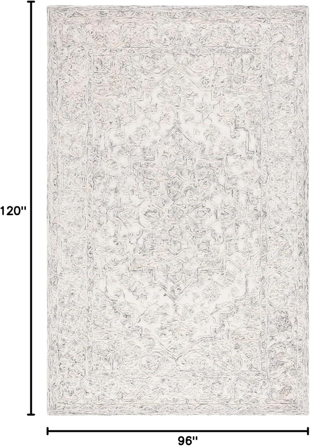 imageMartha Stewart x SAFAVIEH Area Rug Collection 8 x 10 Ivory amp Natural Handmade Wool Ideal for Living Room Bedroom Office Dining Space MSR3532AIvoryCharcoal