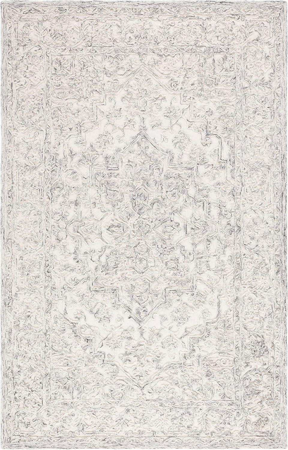 imageMartha Stewart x SAFAVIEH Area Rug Collection 8 x 10 Ivory amp Natural Handmade Wool Ideal for Living Room Bedroom Office Dining Space MSR3532AIvoryCharcoal