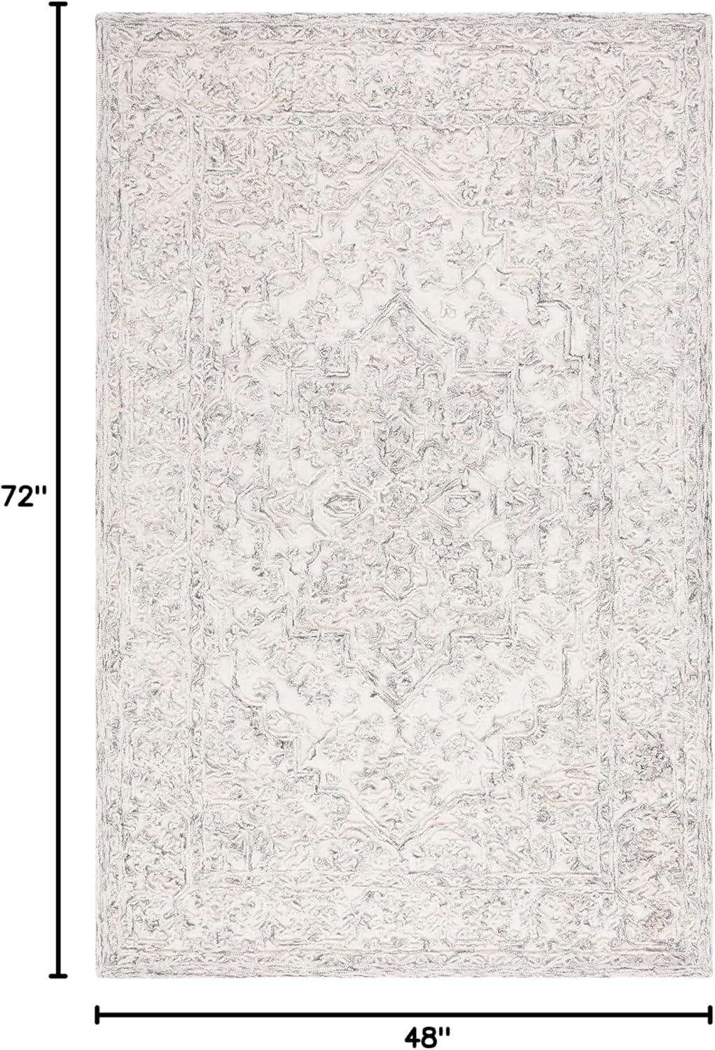 imageMartha Stewart x SAFAVIEH Area Rug Collection 8 x 10 Ivory amp Natural Handmade Wool Ideal for Living Room Bedroom Office Dining Space MSR3532AIvoryCharcoal