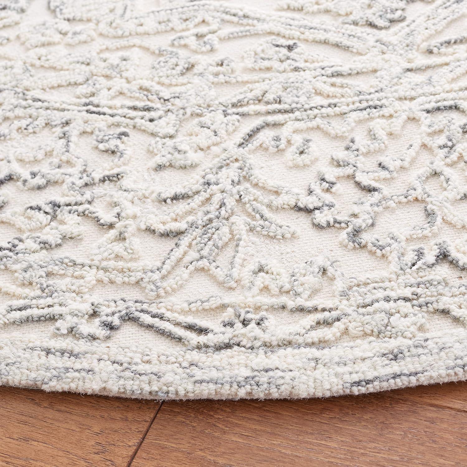 imageMartha Stewart x SAFAVIEH Area Rug Collection 8 x 10 Ivory amp Natural Handmade Wool Ideal for Living Room Bedroom Office Dining Space MSR3532AIvoryCharcoal