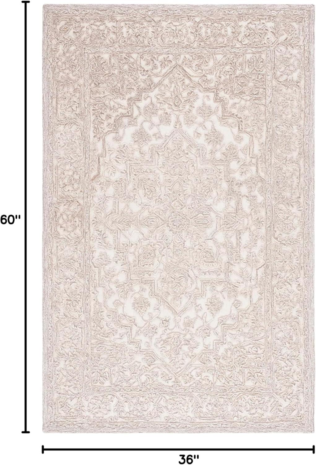 imageMartha Stewart x SAFAVIEH Area Rug Collection 8 x 10 Ivory amp Natural Handmade Wool Ideal for Living Room Bedroom Office Dining Space MSR3532AIvoryNatural