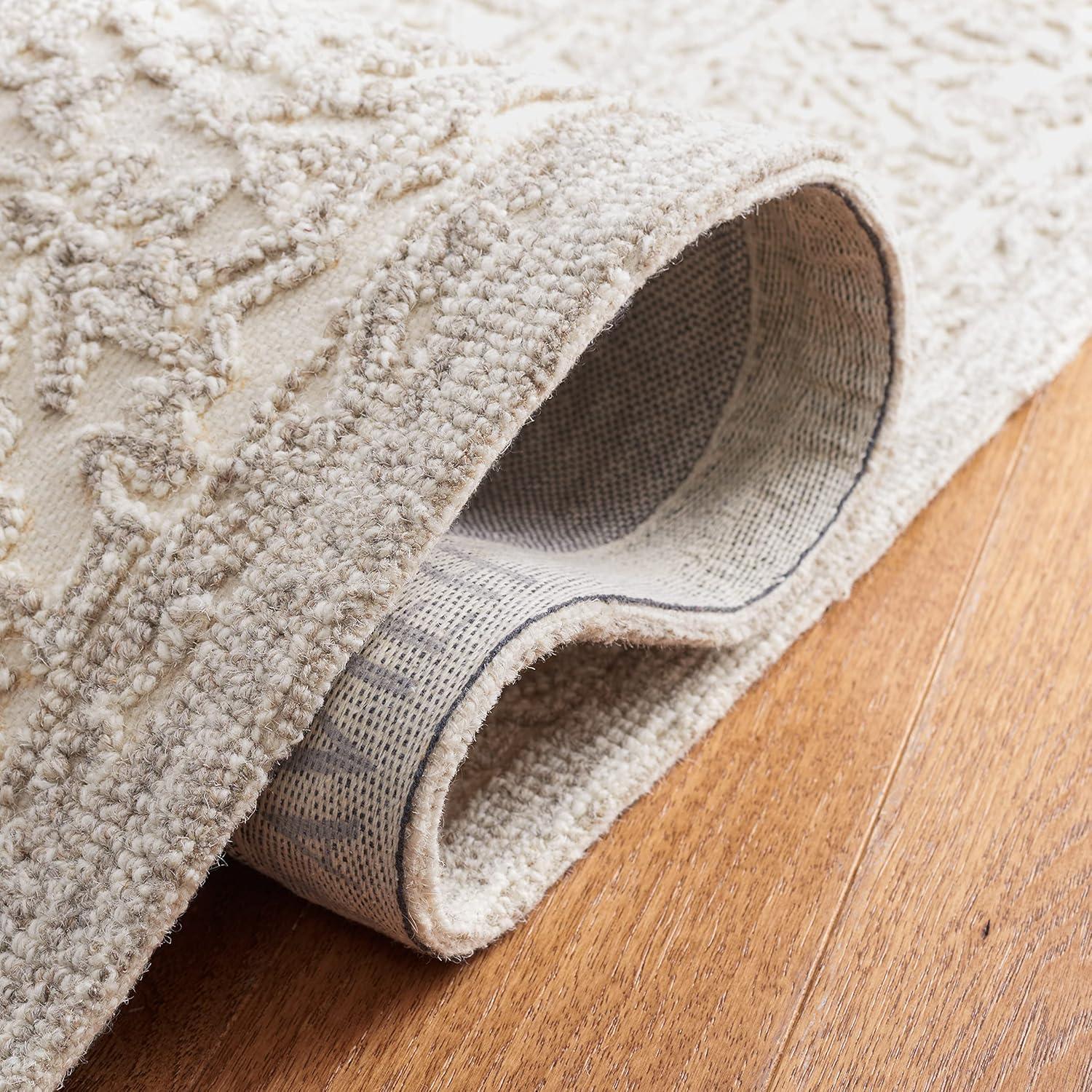 imageMartha Stewart x SAFAVIEH Area Rug Collection 8 x 10 Ivory amp Natural Handmade Wool Ideal for Living Room Bedroom Office Dining Space MSR3532AIvoryNatural