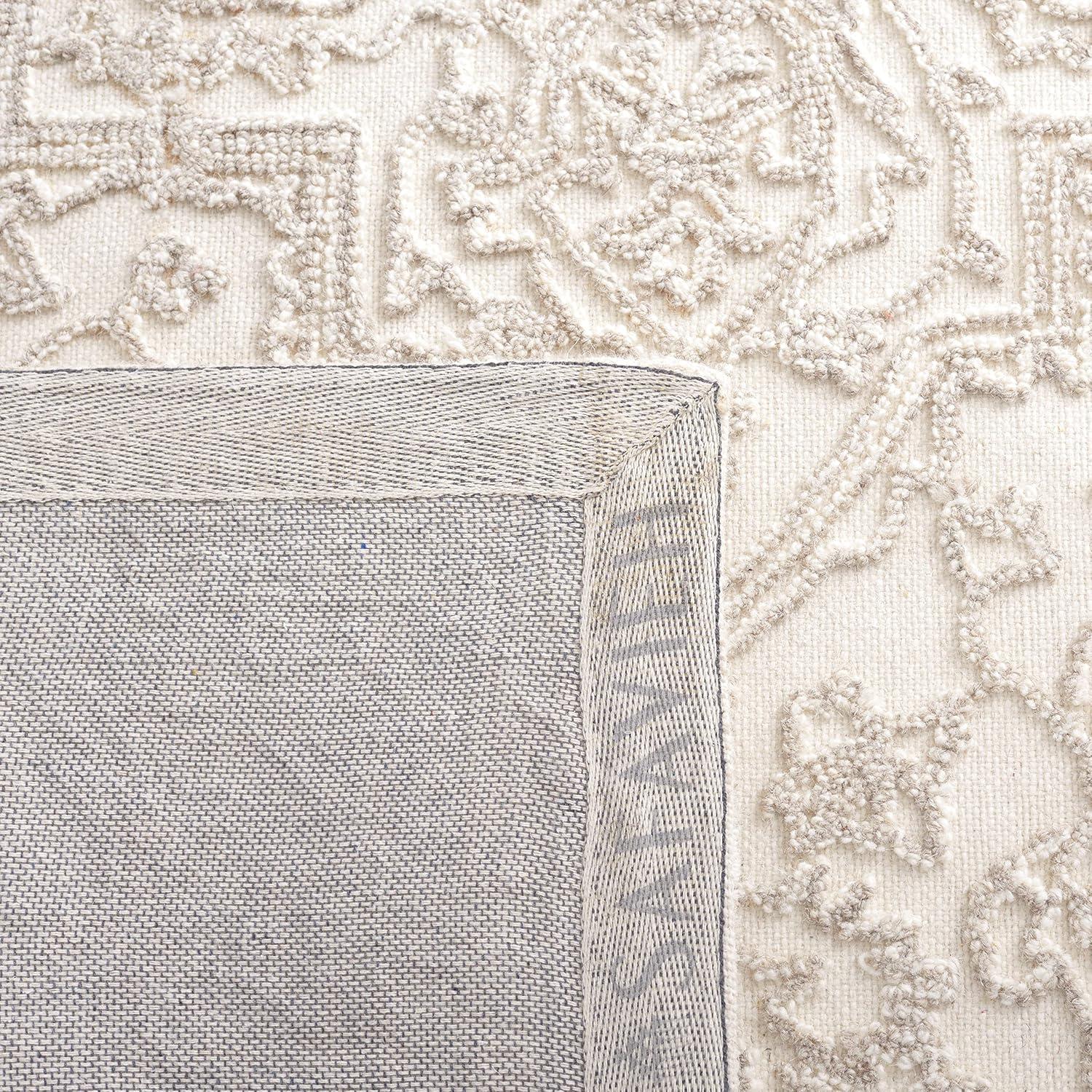 imageMartha Stewart x SAFAVIEH Area Rug Collection 8 x 10 Ivory amp Natural Handmade Wool Ideal for Living Room Bedroom Office Dining Space MSR3532AIvoryNatural
