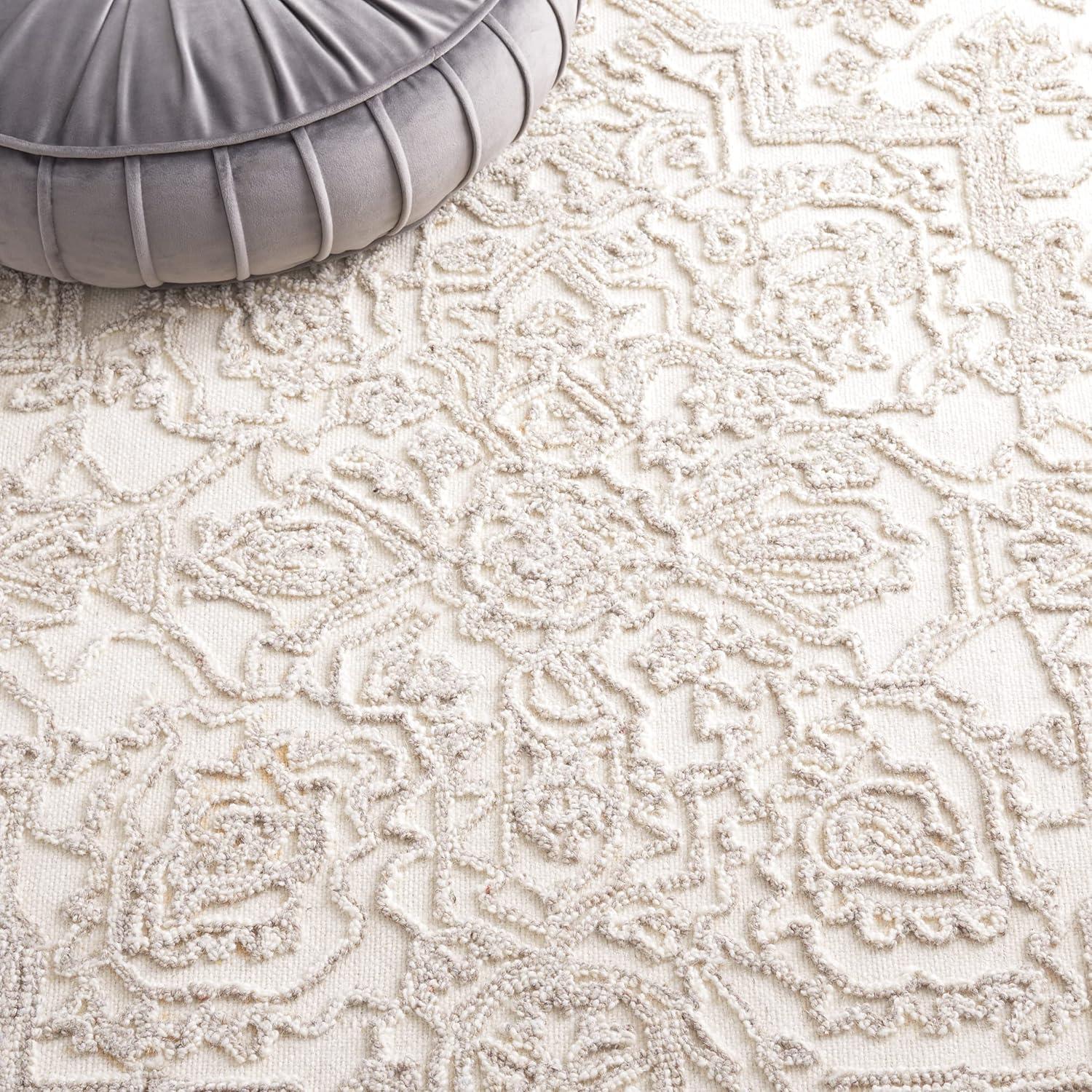 imageMartha Stewart x SAFAVIEH Area Rug Collection 8 x 10 Ivory amp Natural Handmade Wool Ideal for Living Room Bedroom Office Dining Space MSR3532AIvoryNatural