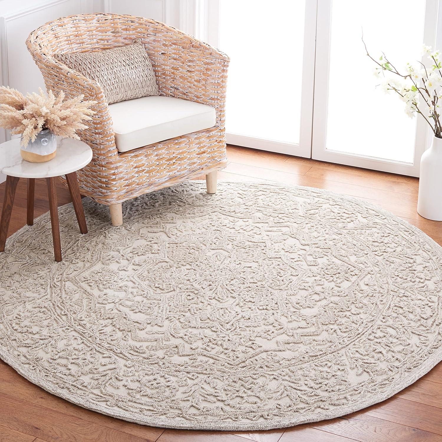 imageMartha Stewart x SAFAVIEH Area Rug Collection 8 x 10 Ivory amp Natural Handmade Wool Ideal for Living Room Bedroom Office Dining Space MSR3532AIvoryNatural