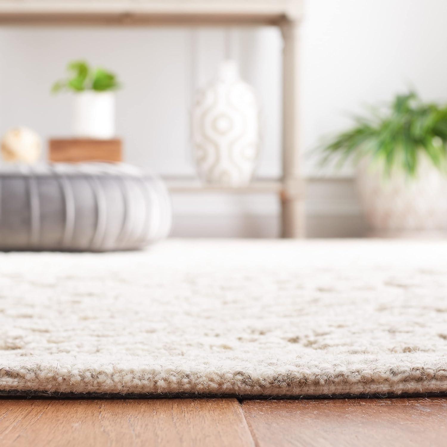 imageMartha Stewart x SAFAVIEH Area Rug Collection 8 x 10 Ivory amp Natural Handmade Wool Ideal for Living Room Bedroom Office Dining Space MSR3532AIvoryNatural