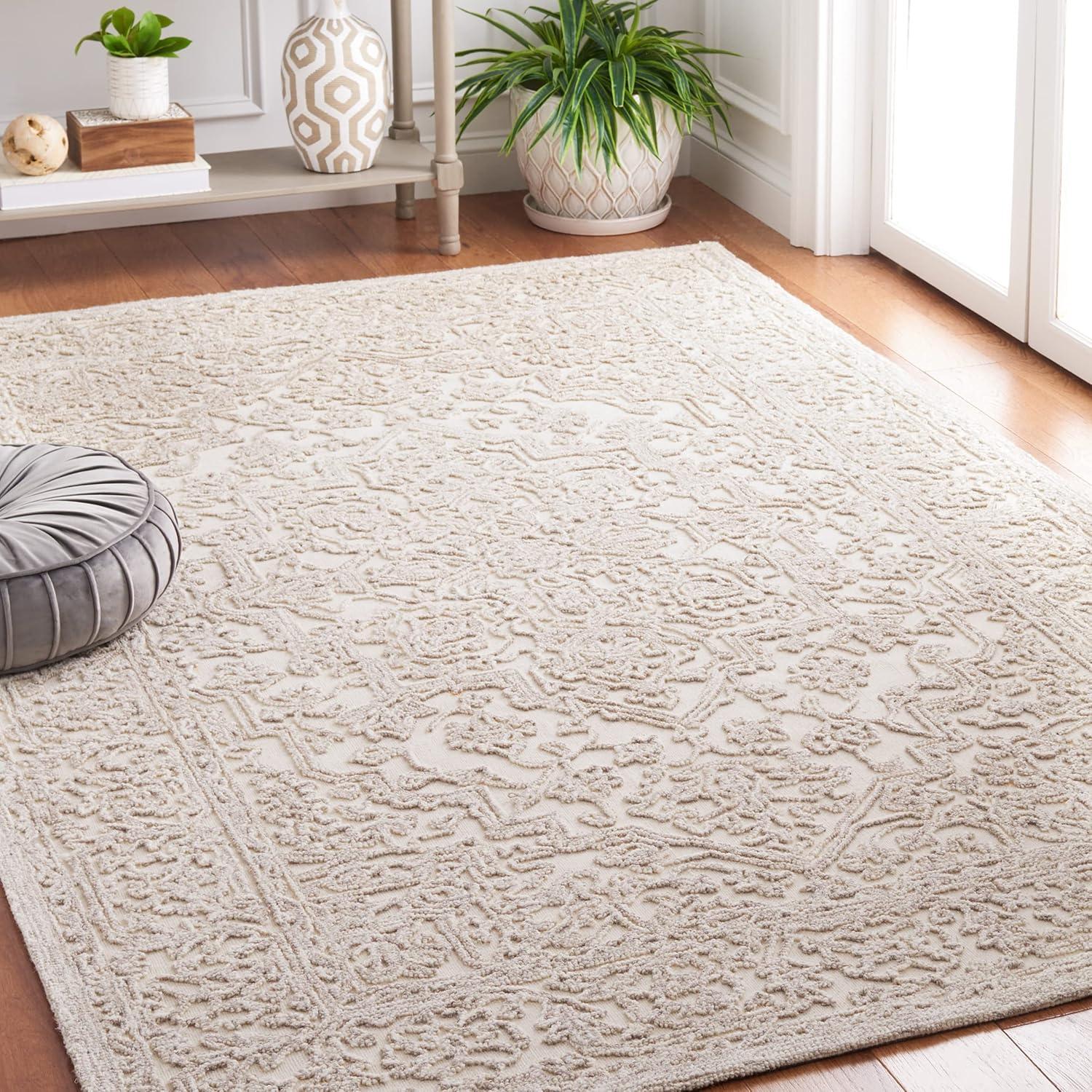 imageMartha Stewart x SAFAVIEH Area Rug Collection 8 x 10 Ivory amp Natural Handmade Wool Ideal for Living Room Bedroom Office Dining Space MSR3532AIvoryNatural