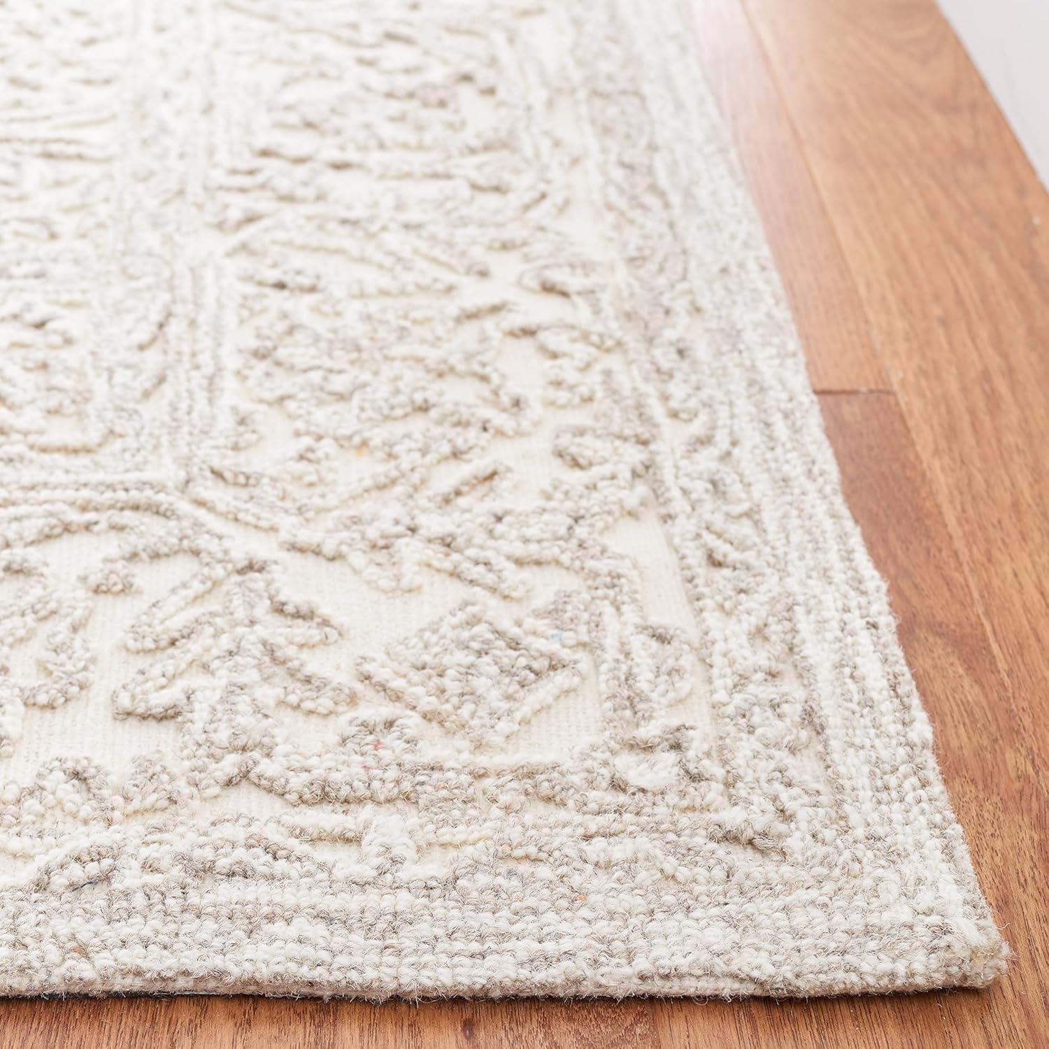 imageMartha Stewart x SAFAVIEH Area Rug Collection 8 x 10 Ivory amp Natural Handmade Wool Ideal for Living Room Bedroom Office Dining Space MSR3532AIvoryNatural