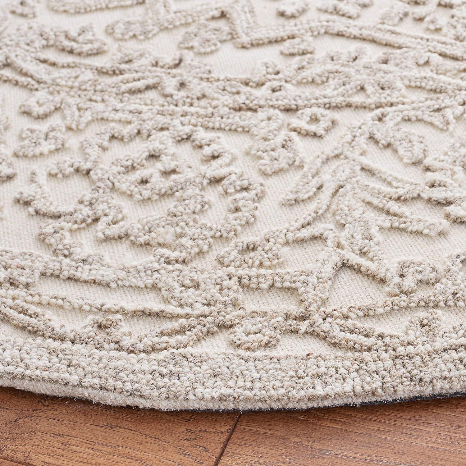 imageMartha Stewart x SAFAVIEH Area Rug Collection 8 x 10 Ivory amp Natural Handmade Wool Ideal for Living Room Bedroom Office Dining Space MSR3532AIvoryNatural