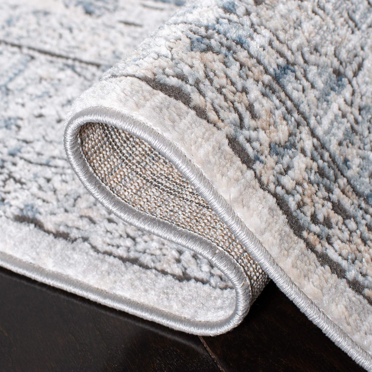 imageMartha Stewart x SAFAVIEH Area Rug Collection 8 x 10 Light Blue amp Ivory NonShedding amp Easy Cleaning Ideal for Living Room Bedroom Office Dining Space MSR877M