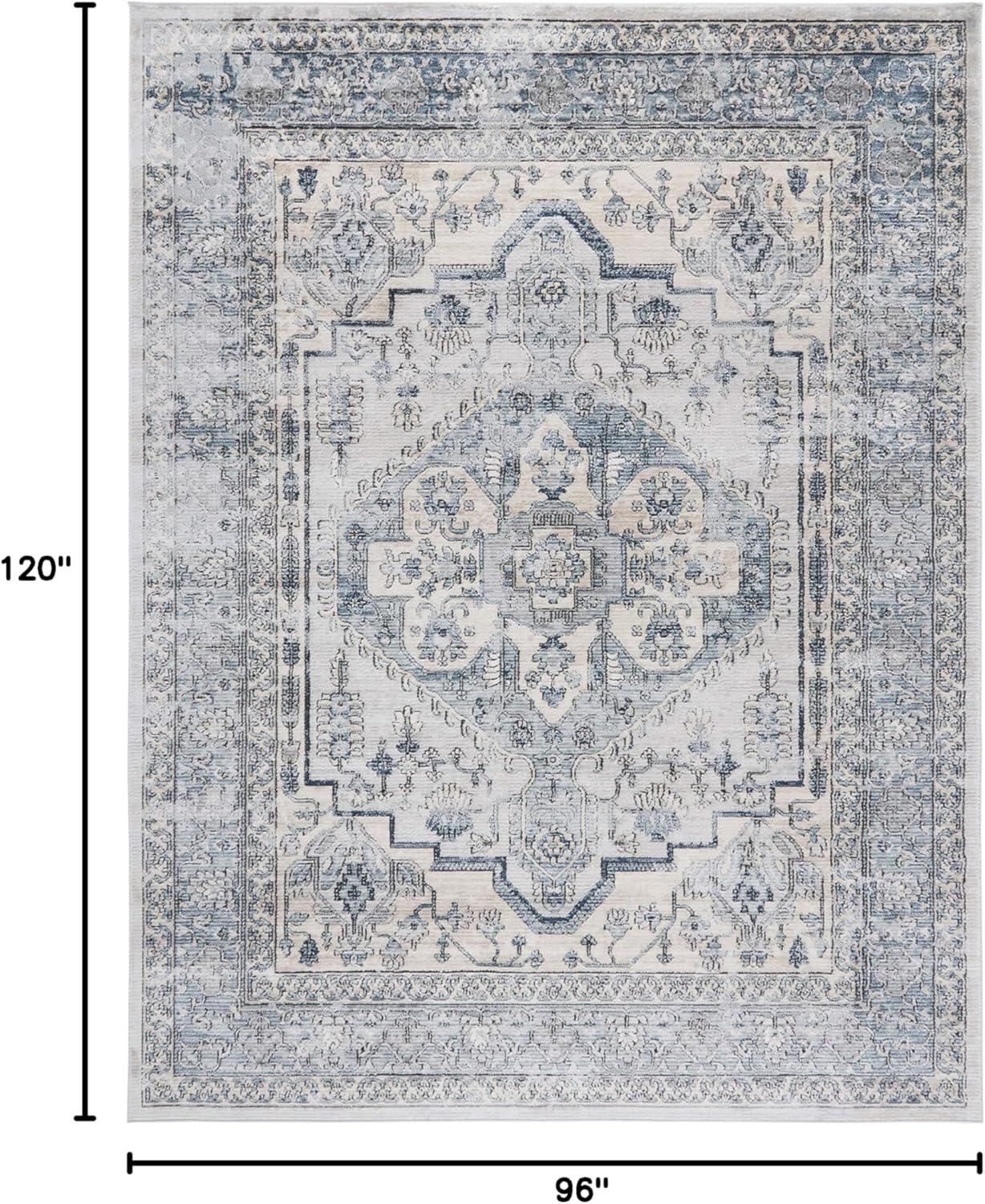 imageMartha Stewart x SAFAVIEH Area Rug Collection 8 x 10 Light Blue amp Ivory NonShedding amp Easy Cleaning Ideal for Living Room Bedroom Office Dining Space MSR877M