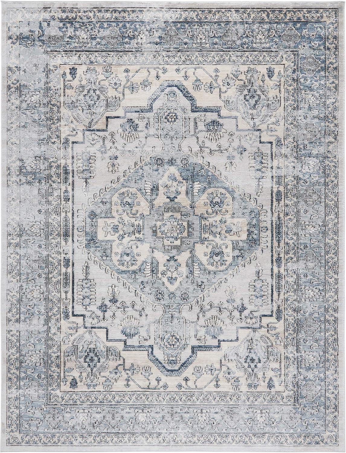 imageMartha Stewart x SAFAVIEH Area Rug Collection 8 x 10 Light Blue amp Ivory NonShedding amp Easy Cleaning Ideal for Living Room Bedroom Office Dining Space MSR877M