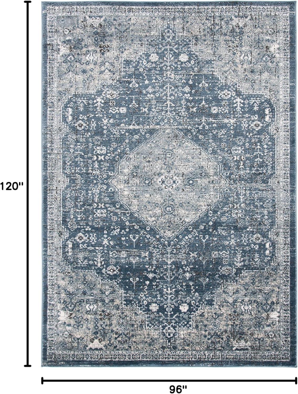imageMartha Stewart x SAFAVIEH Area Rug Collection 8 x 10 Navy amp Ivory NonShedding amp Easy Cleaning Ideal for Living Room Bedroom Office Dining Space MSR858N