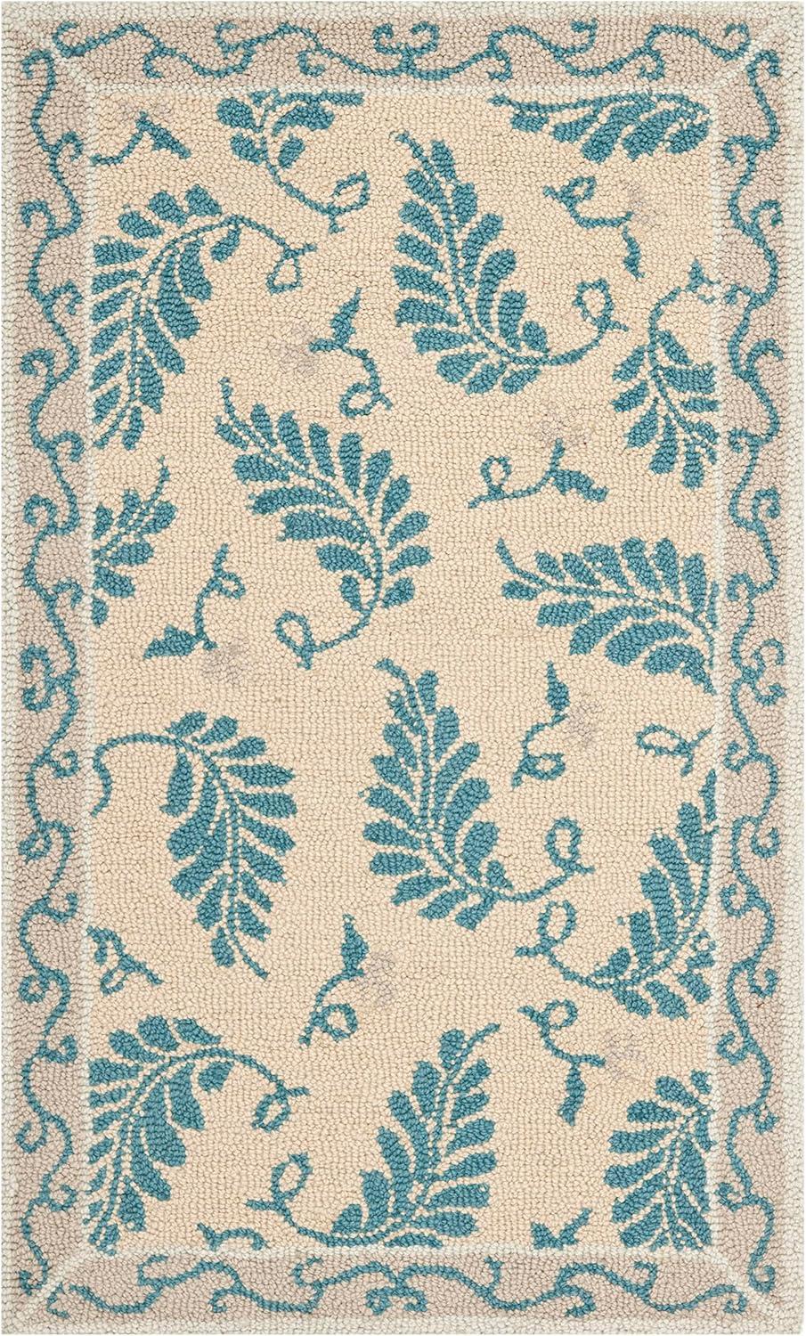 imageMartha Stewart x SAFAVIEH Area Rug Collection 8 x 10 Plumage Blue Handmade Wool Ideal for Living Room Bedroom Office Dining Space MSR3753APlumage Blue