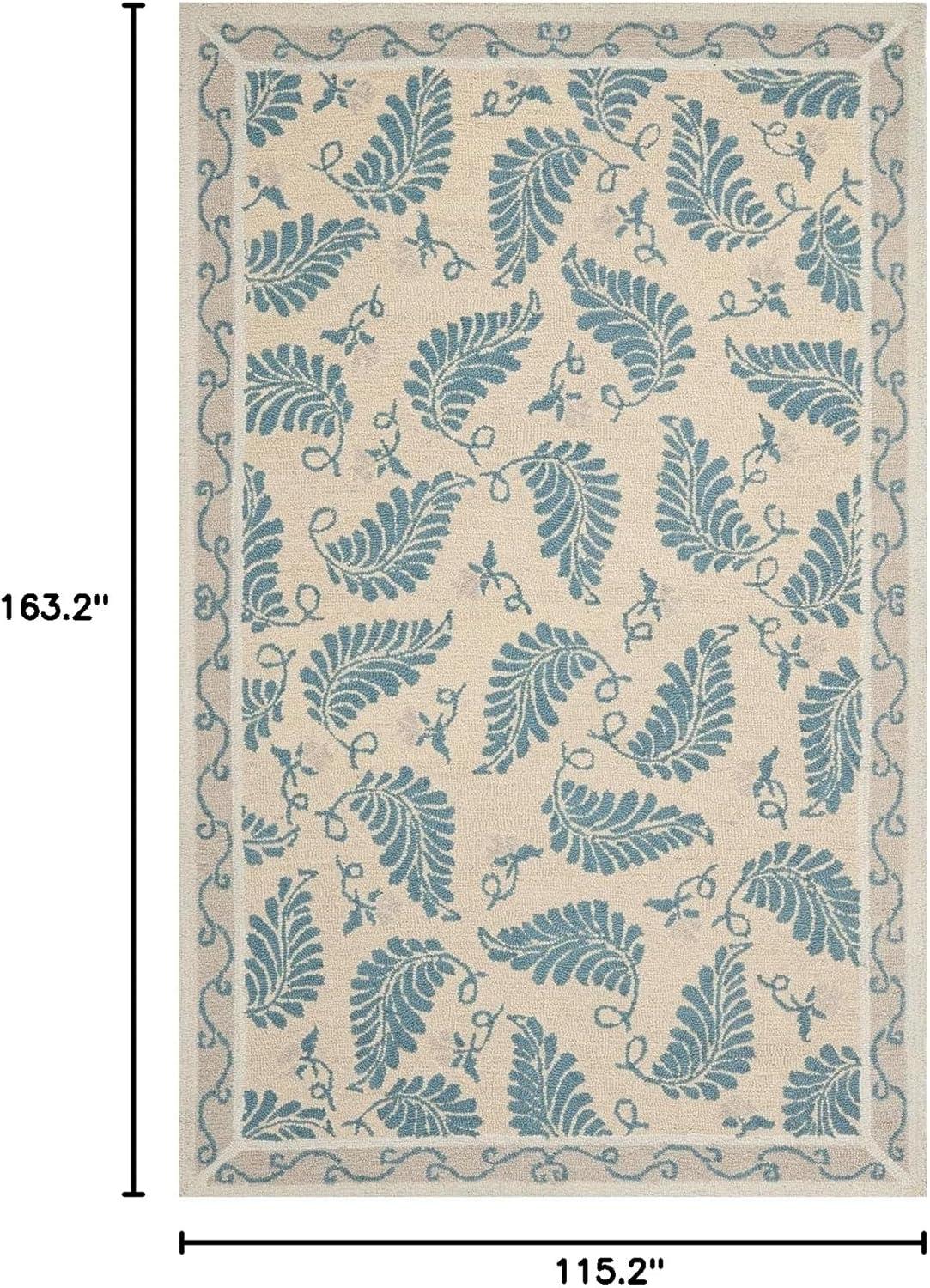 imageMartha Stewart x SAFAVIEH Area Rug Collection 8 x 10 Plumage Blue Handmade Wool Ideal for Living Room Bedroom Office Dining Space MSR3753APlumage Blue