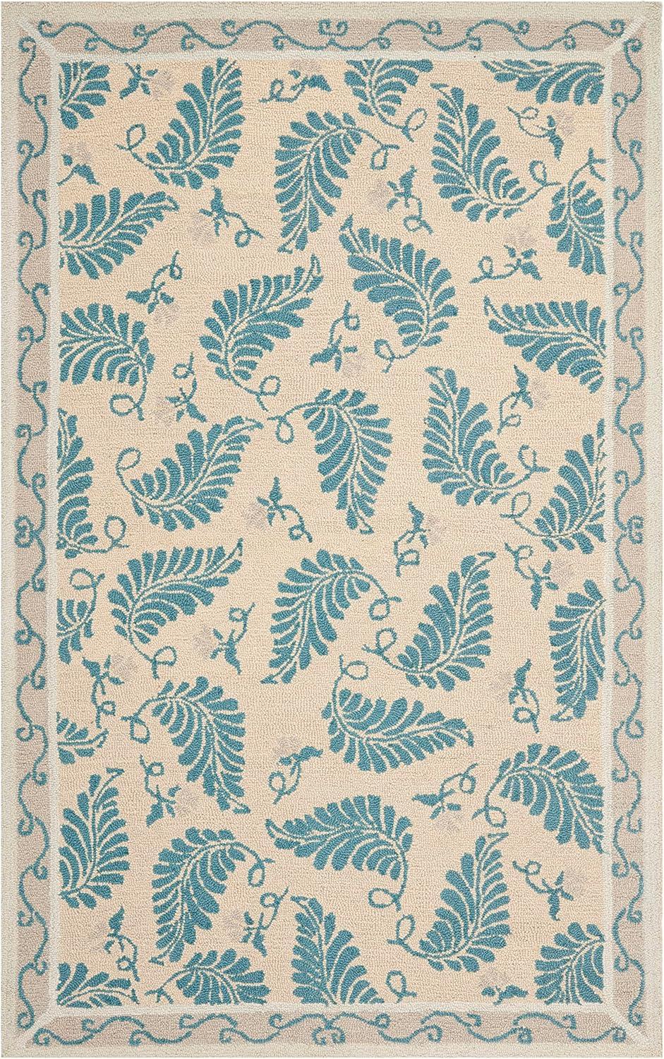 imageMartha Stewart x SAFAVIEH Area Rug Collection 8 x 10 Plumage Blue Handmade Wool Ideal for Living Room Bedroom Office Dining Space MSR3753APlumage Blue